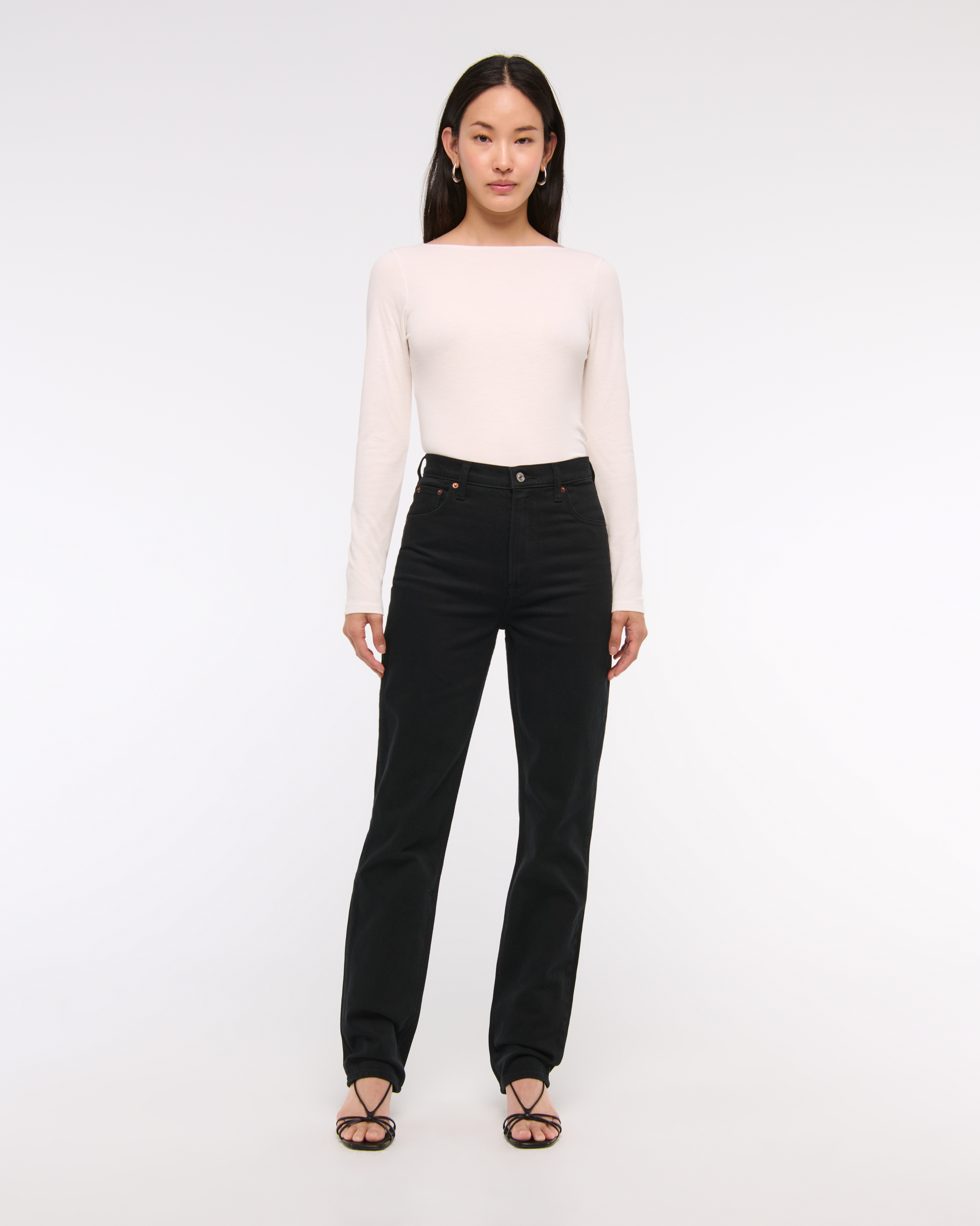 希少！90s ABERCROMBIE&FITCHCOMPANY Abercrombie & Fitch 90's Straight Ultra High Rise Jeans