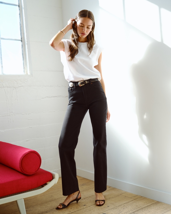 High Rise 90s Relaxed Jean, No Fade Black view 1