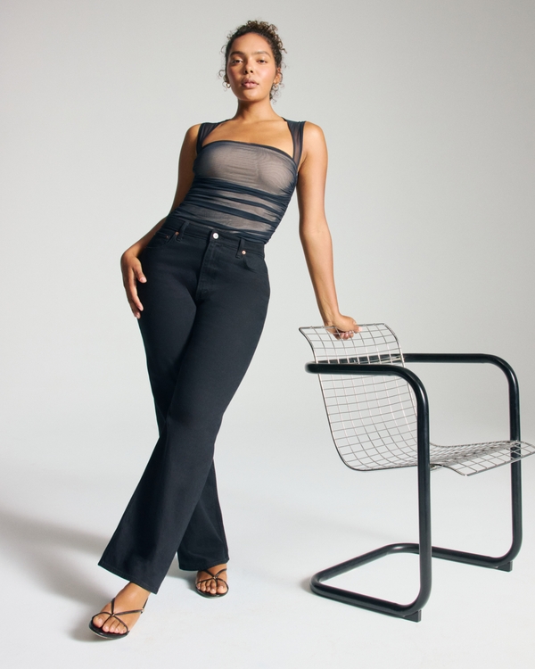 Curve Love High Rise 90s Relaxed Jean, No Fade Black view 1