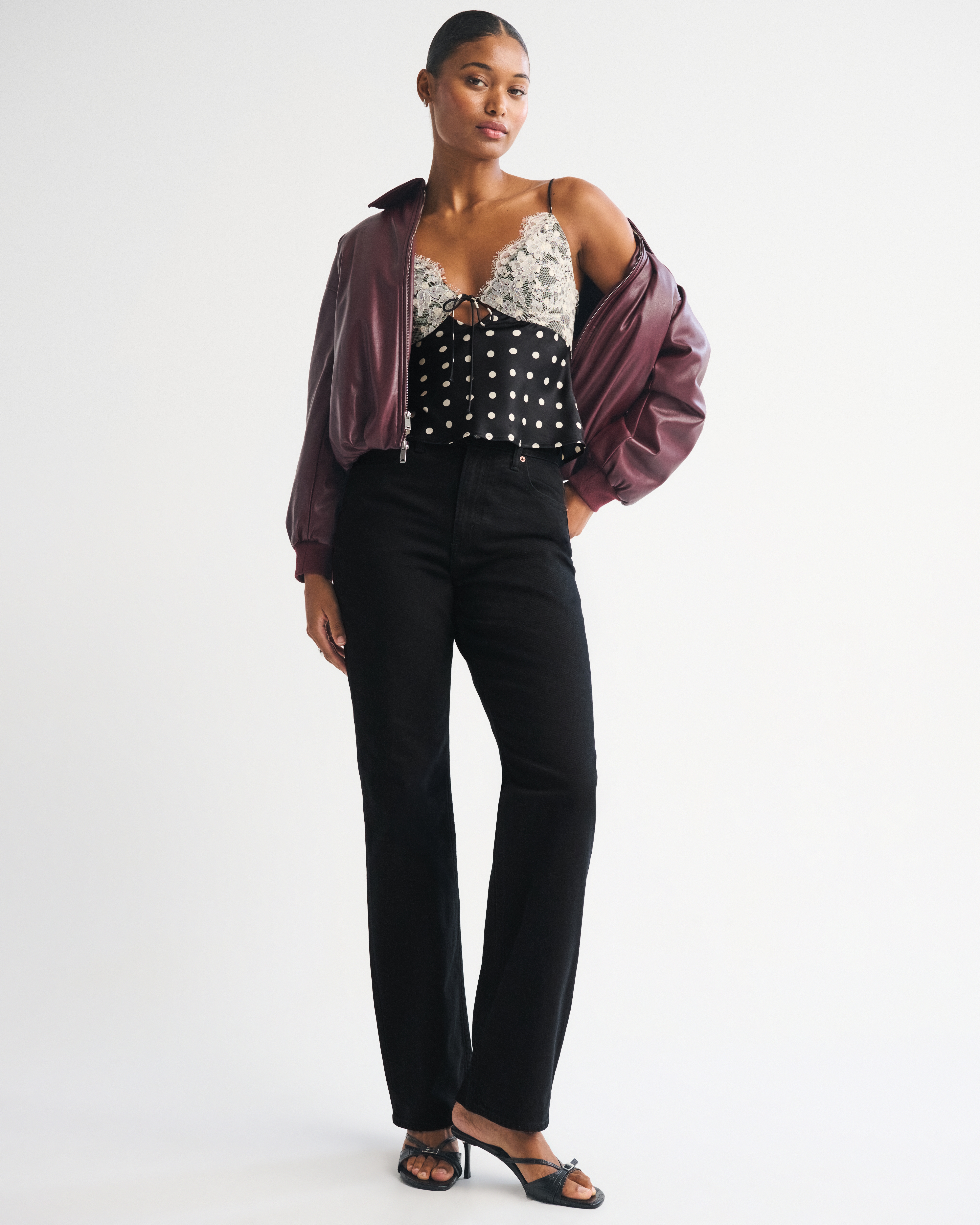 Abercrombie & Fitch Curve Love High Rise 90s Relaxed Jean In Black