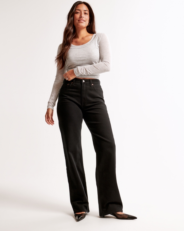 Curve Love High Rise 90s Relaxed Jean, No Fade Black