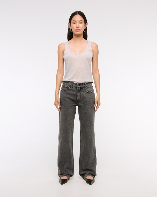 Low Rise Baggy Jean, Gray view 1