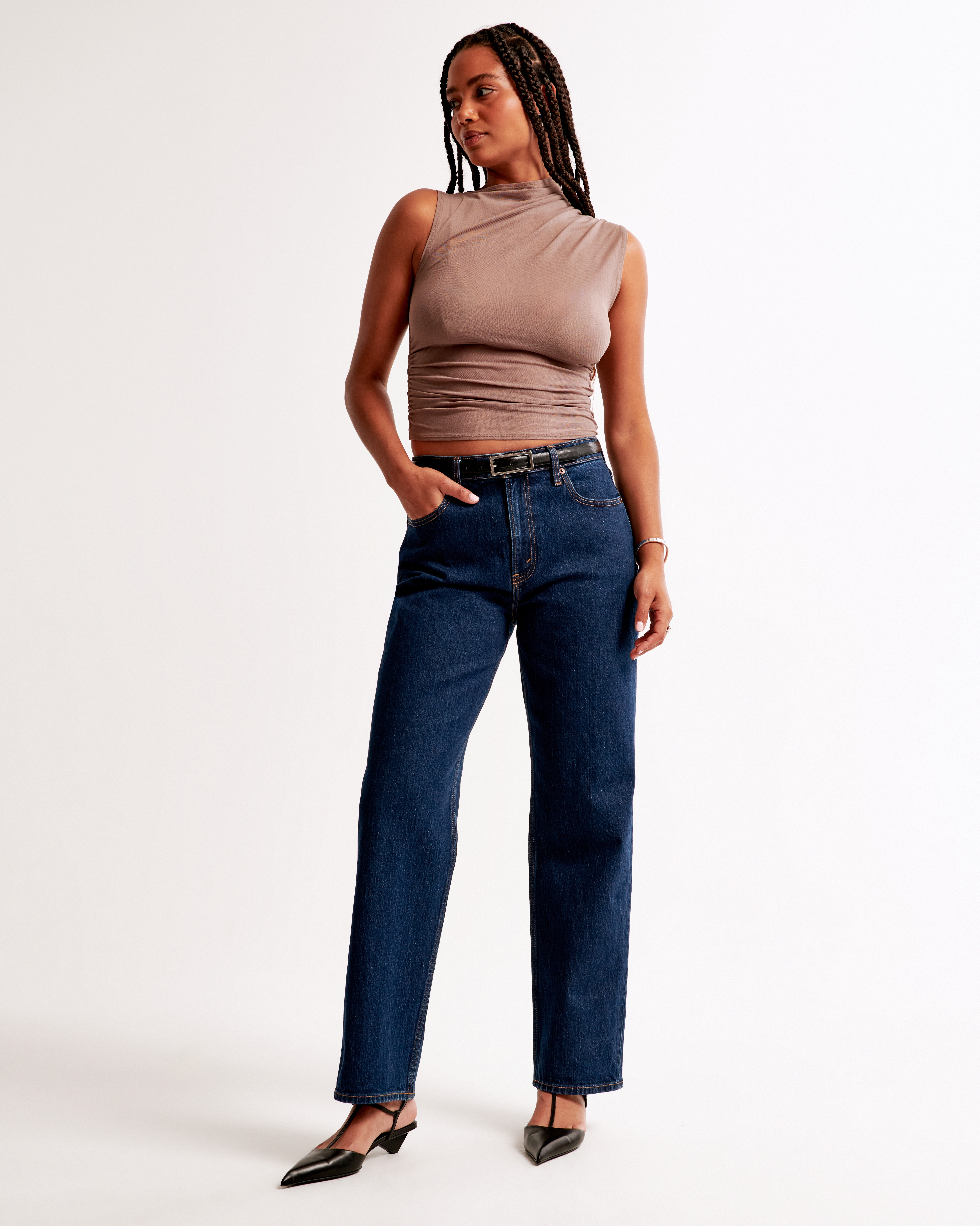 Hollister high rise vintage straight jeans best sale