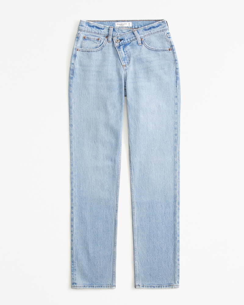 【DISCERNMENT】Amore curved stripe denim Women's Curve Love High Rise Wide Leg Jean | Women's