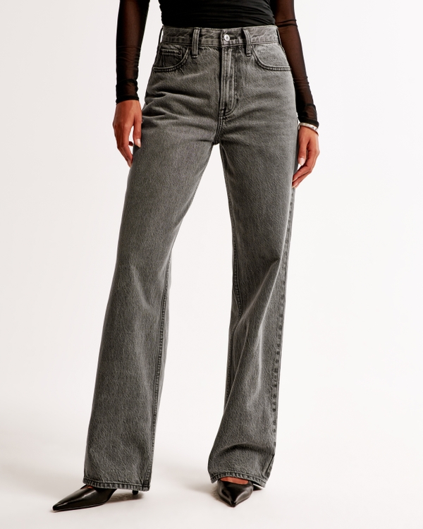 High Rise Loose Jean, Dark Grey view 2