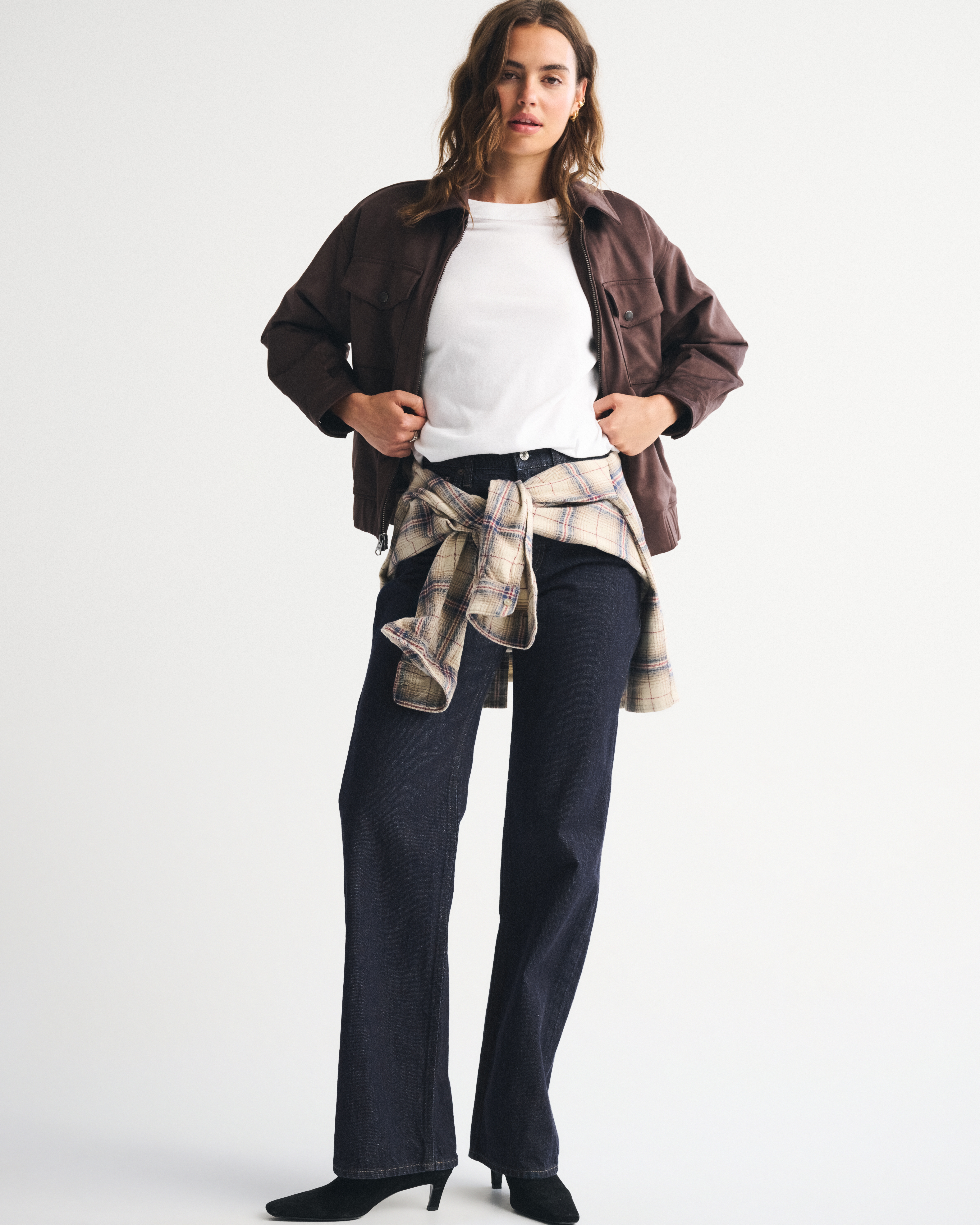 Abercrombie & Fitch High Rise Loose Jean In Blue