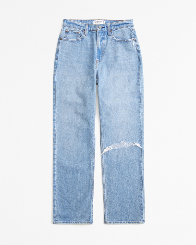 Abercrombie curve cheapest love straight jeans