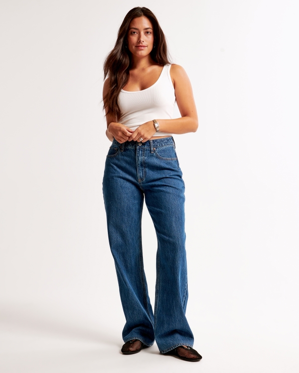 Curve Love High Rise Loose Jean, Dark Marble