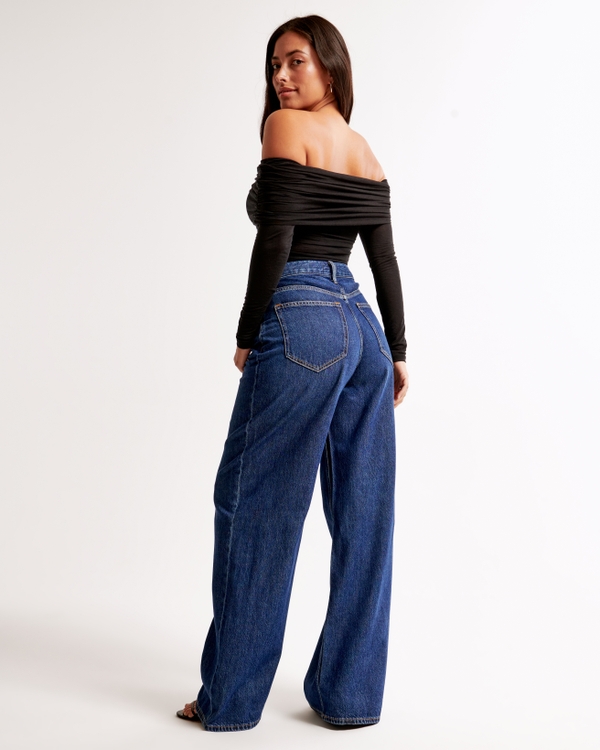 Curve Love High Rise Wide Leg Jean, Super Dark