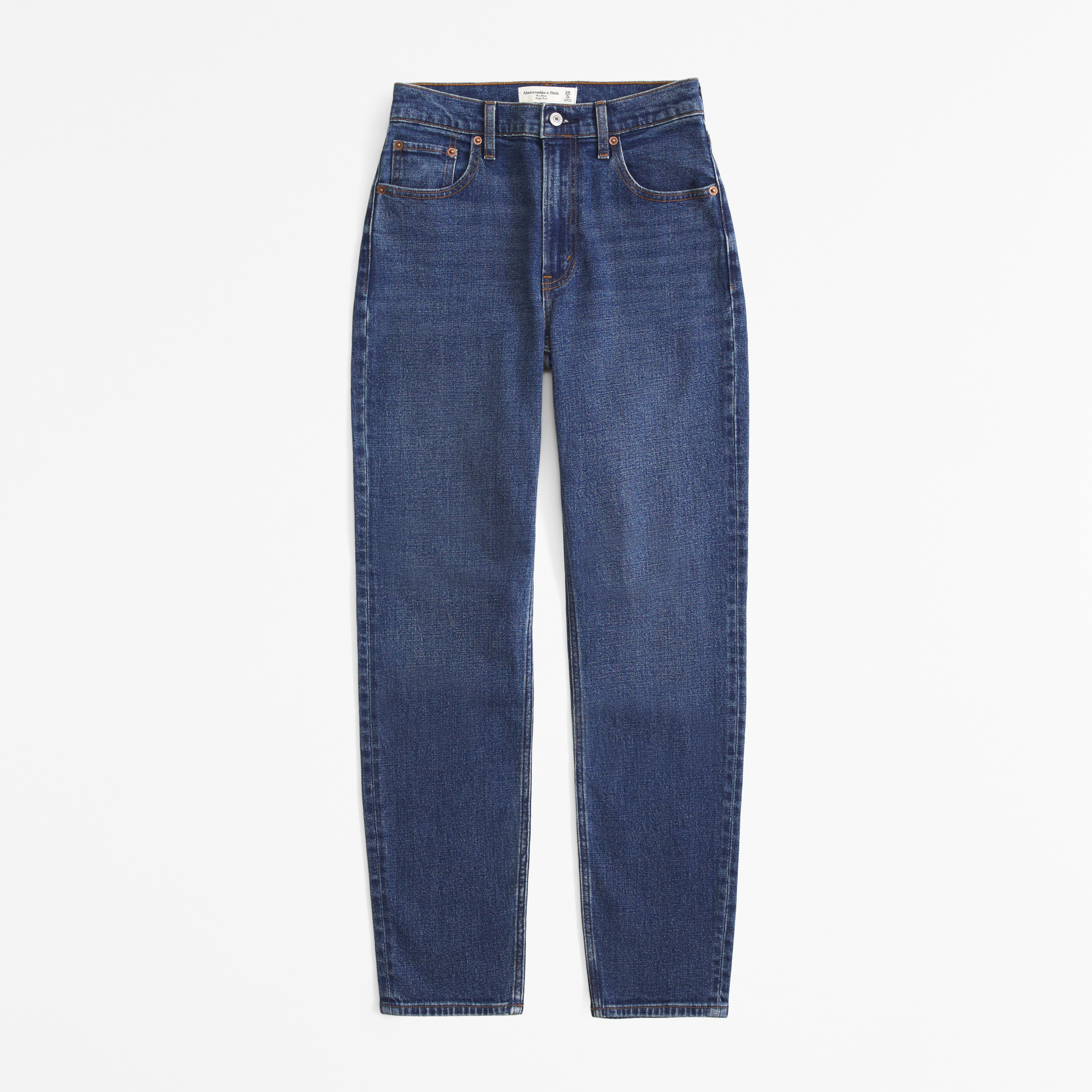 Женские джинсы Abercrombie & Fitch Curve Love High Rise Mom Jean, цвет: Тёмный — фото 1