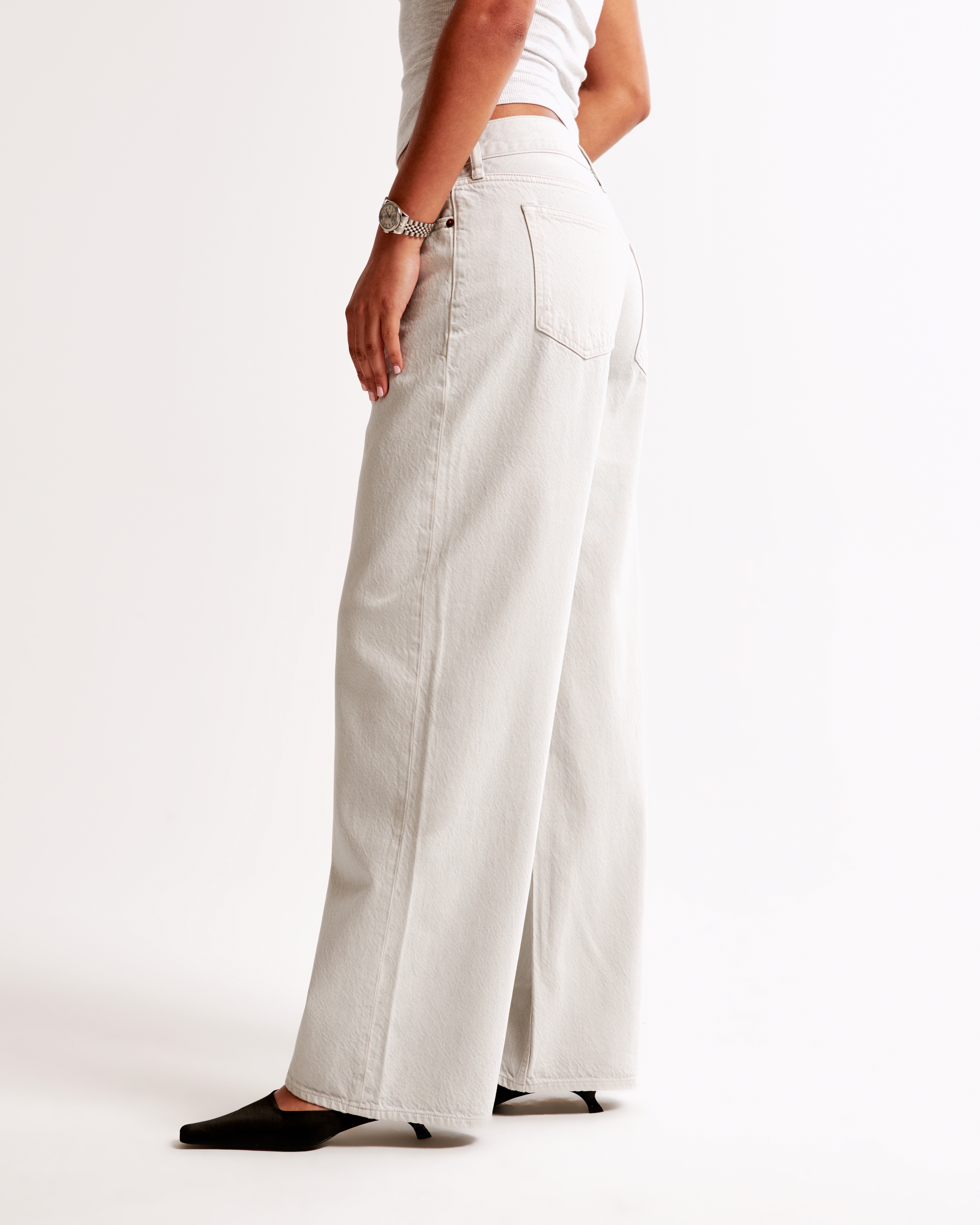 【新品未使用】eLLa／curve denim (white) Women's Curve Love High Rise Wide Leg Jean | Women's Sale