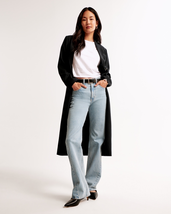 High Rise 90s Relaxed Jean, Light Marble With Inset Seam