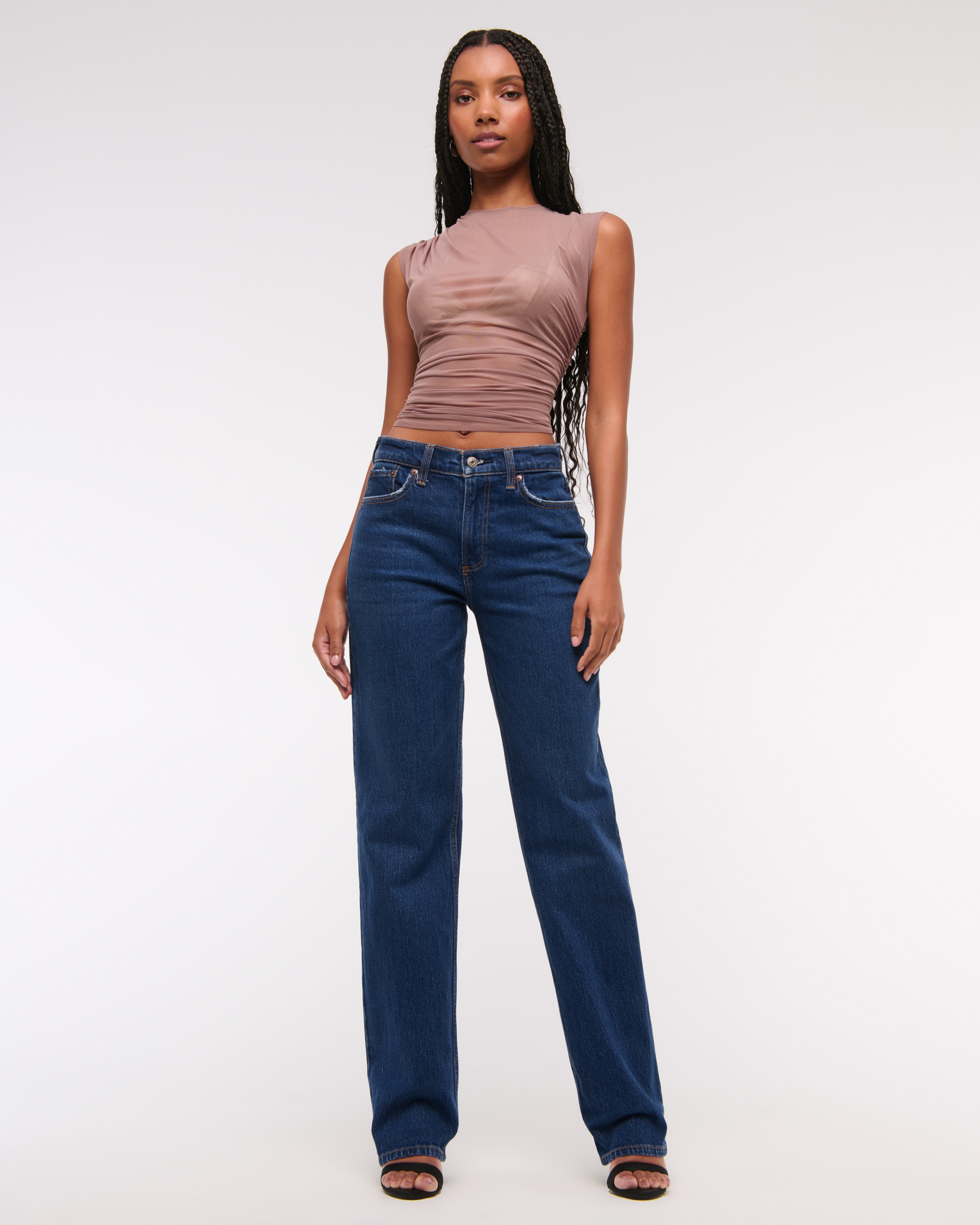 Abercrombie & Fitch Curve Love Low Rise Baggy Jean In Black