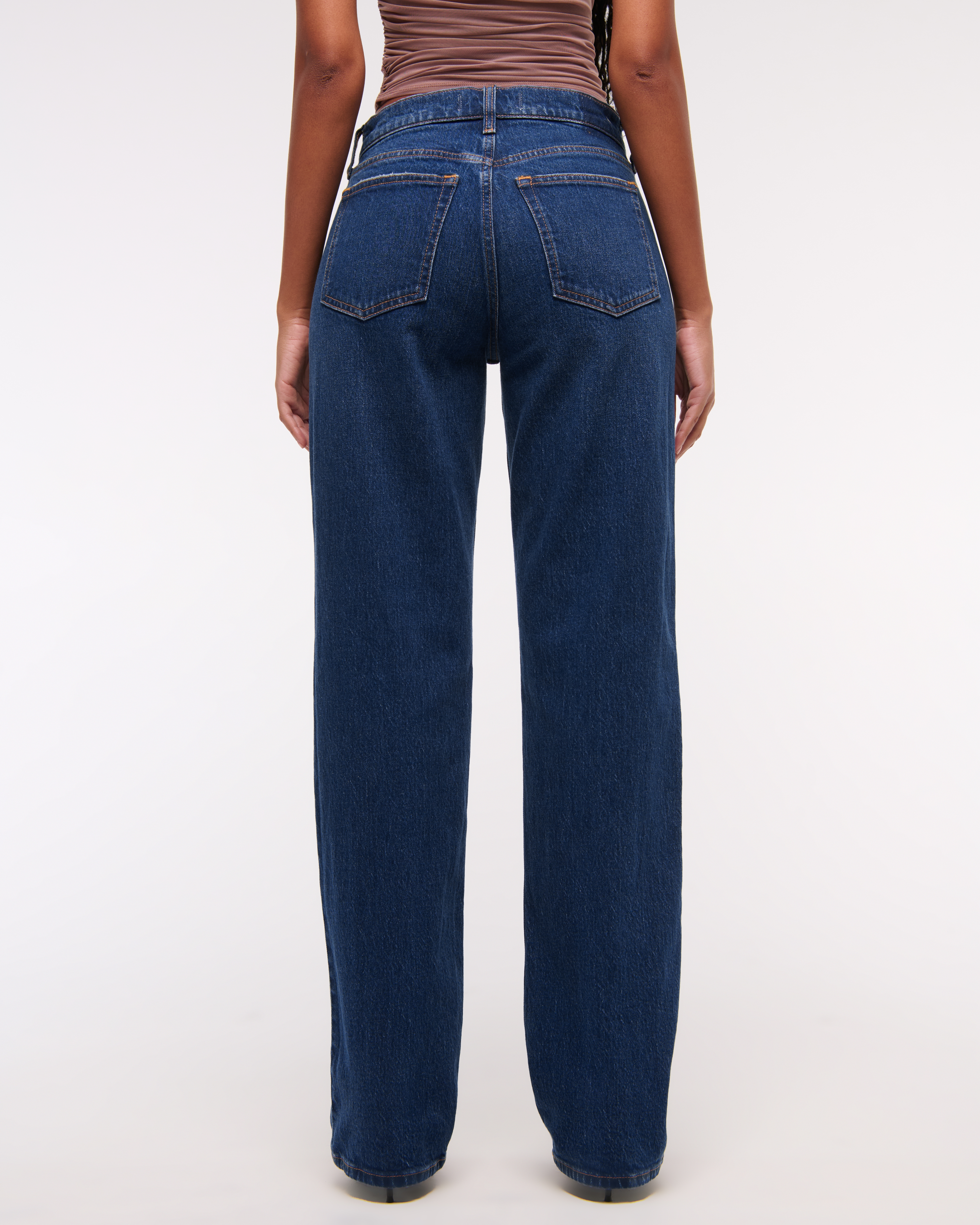 Abercrombie & Fitch Curve Love Low Rise Baggy Jean In Black