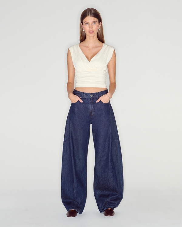 Mid Rise Ultra Barrel Jean, Dark Rinse view 1