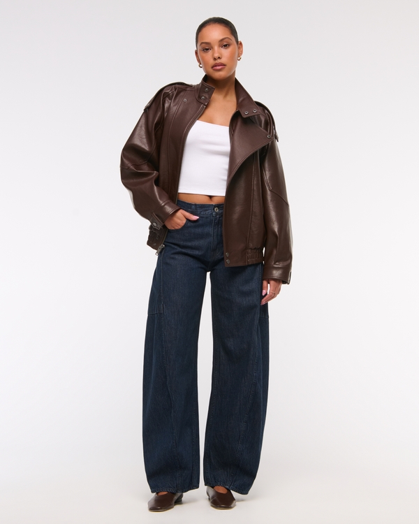 Mid Rise Ultra Barrel Jean, Dark Rinse view 2