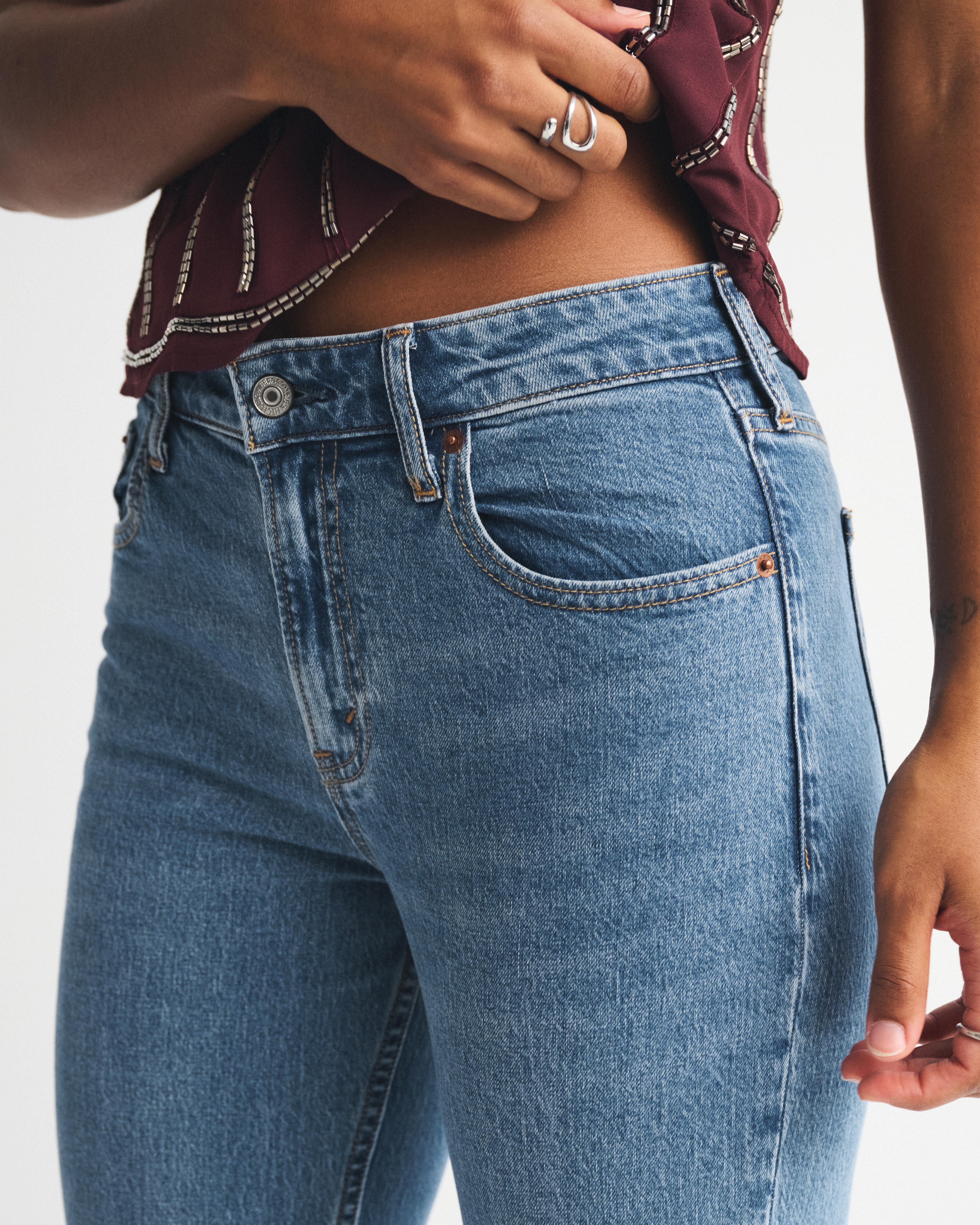 Abercrombie & Fitch Curve Love Mid Rise Bootcut Jean