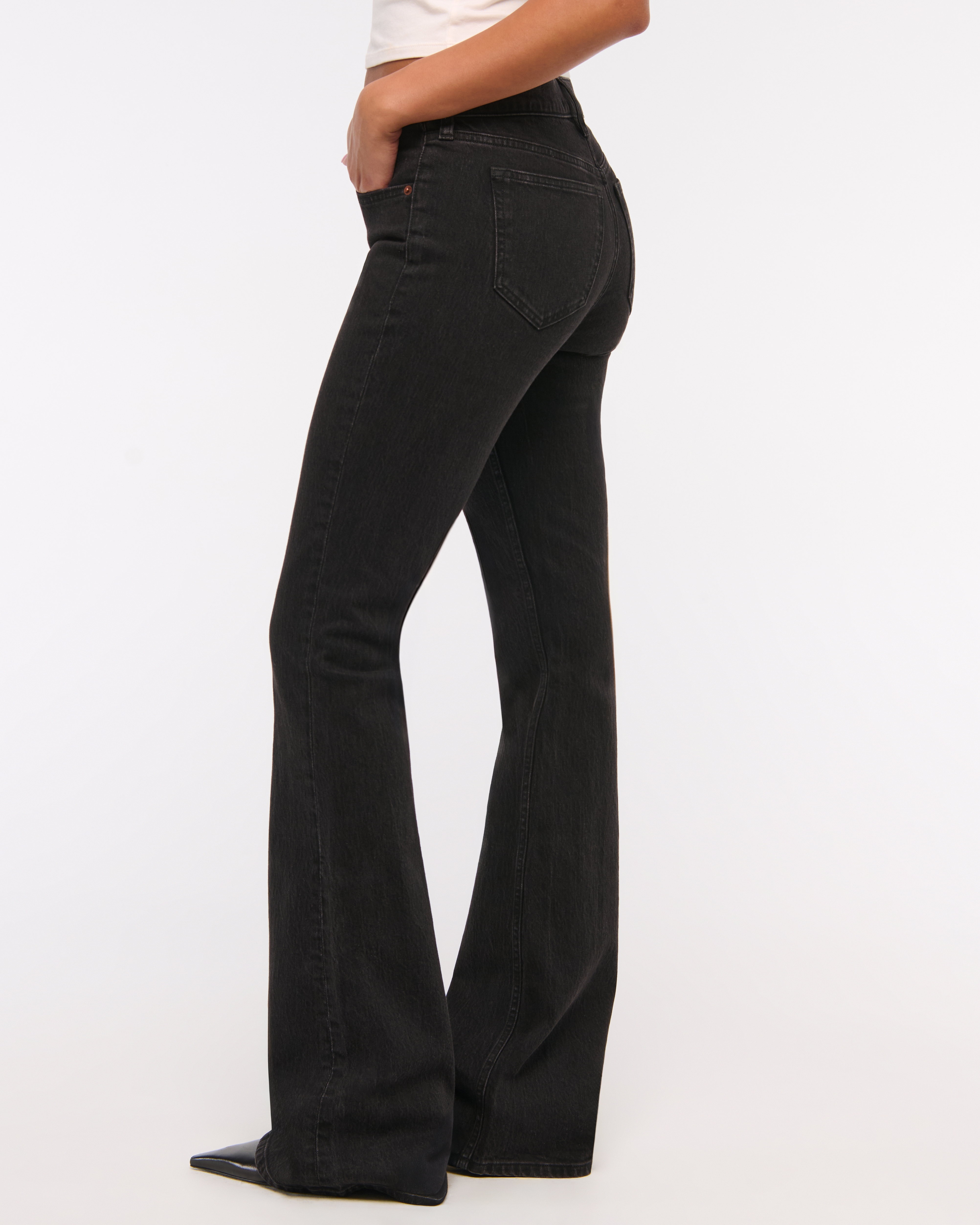 Abercrombie & Fitch Mid Rise Bootcut Jean In Black