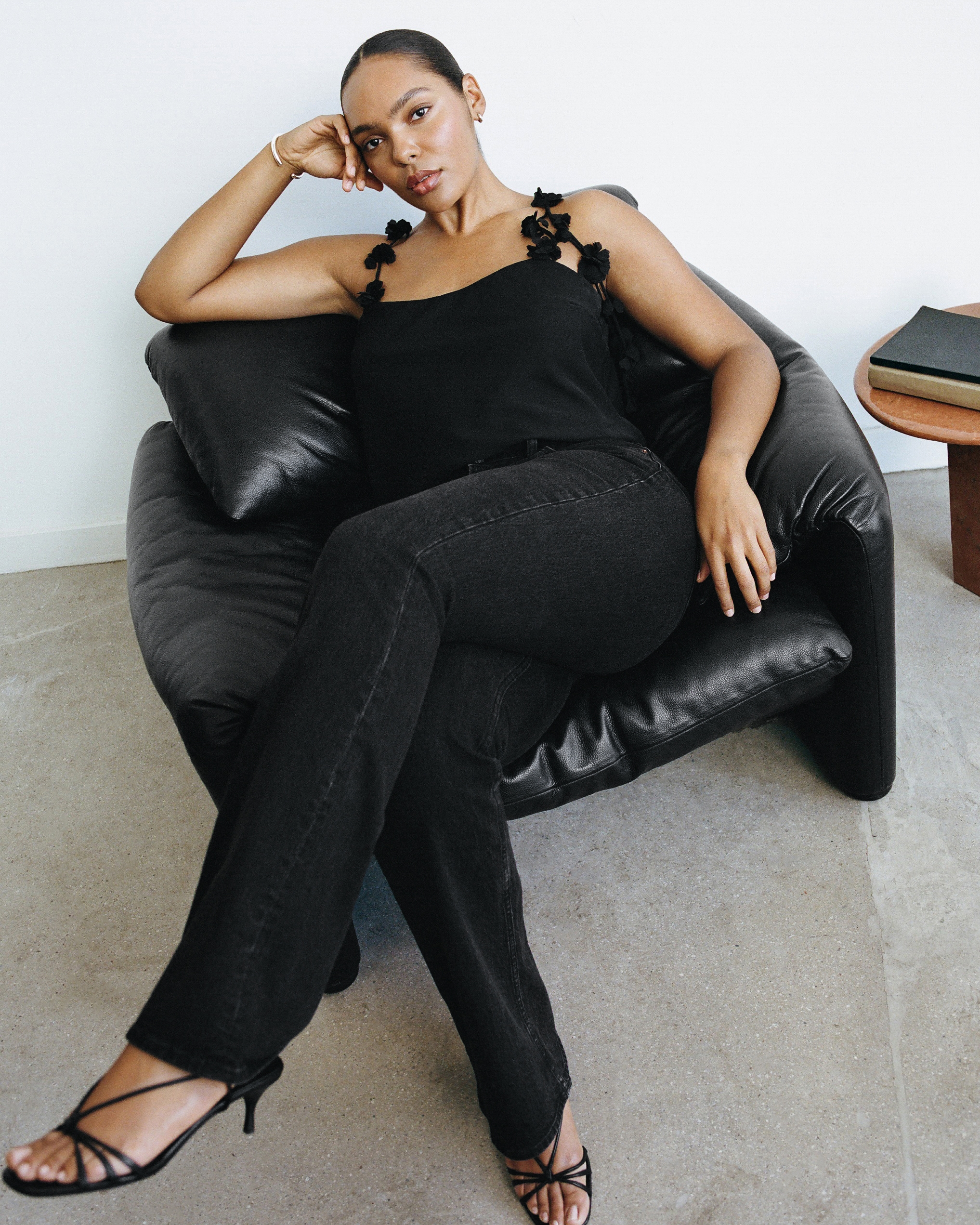 Abercrombie & Fitch Curve Love Mid Rise Bootcut Jean In Black