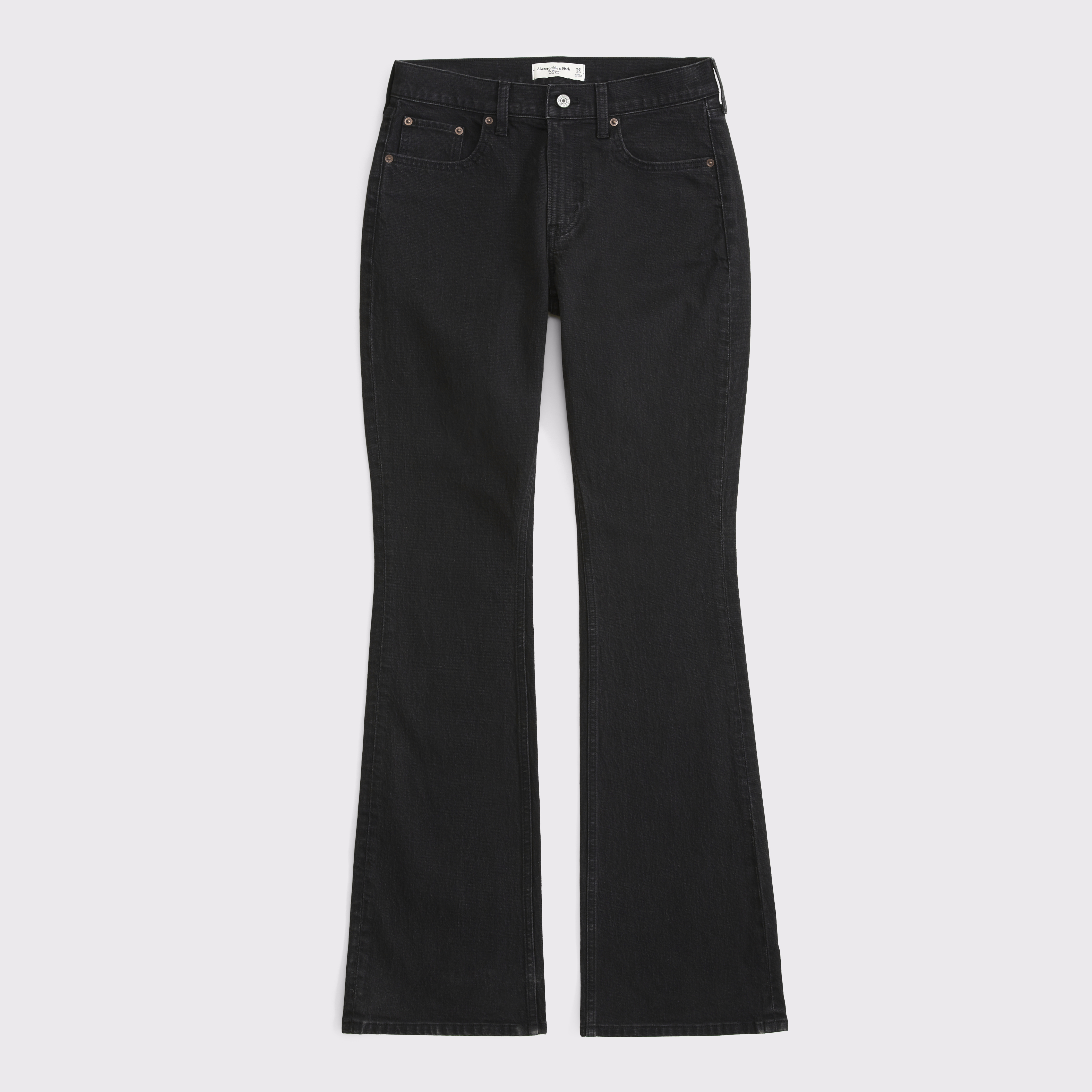 Abercrombie & Fitch Curve Love Mid Rise Bootcut Jean In Black