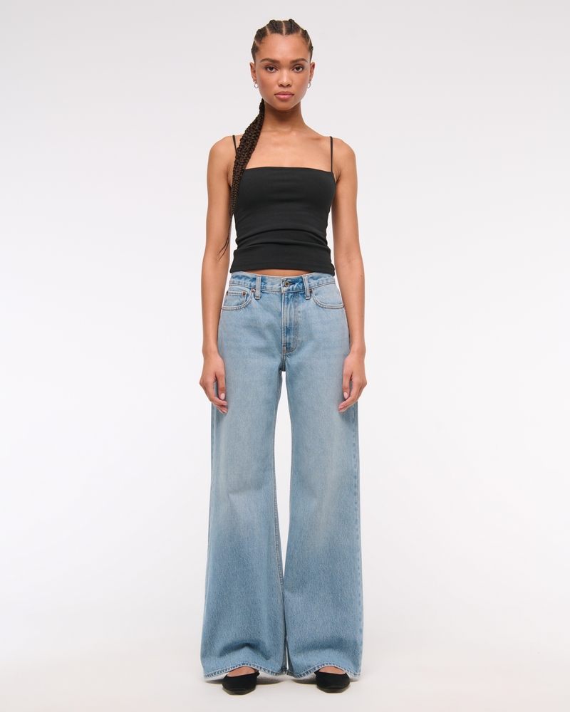 Mid Rise Baggy Bootcut Jean