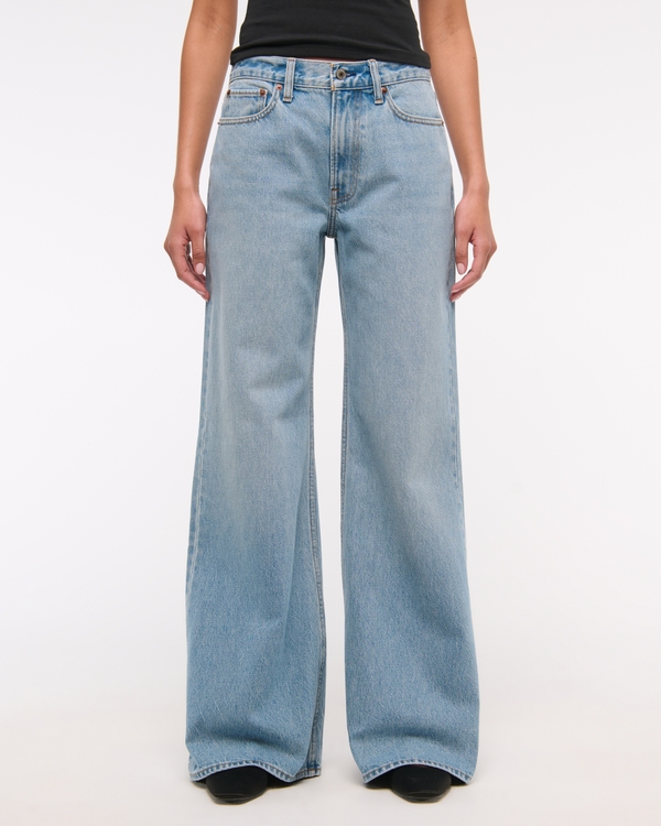 Mid Rise Baggy Bootcut Jean