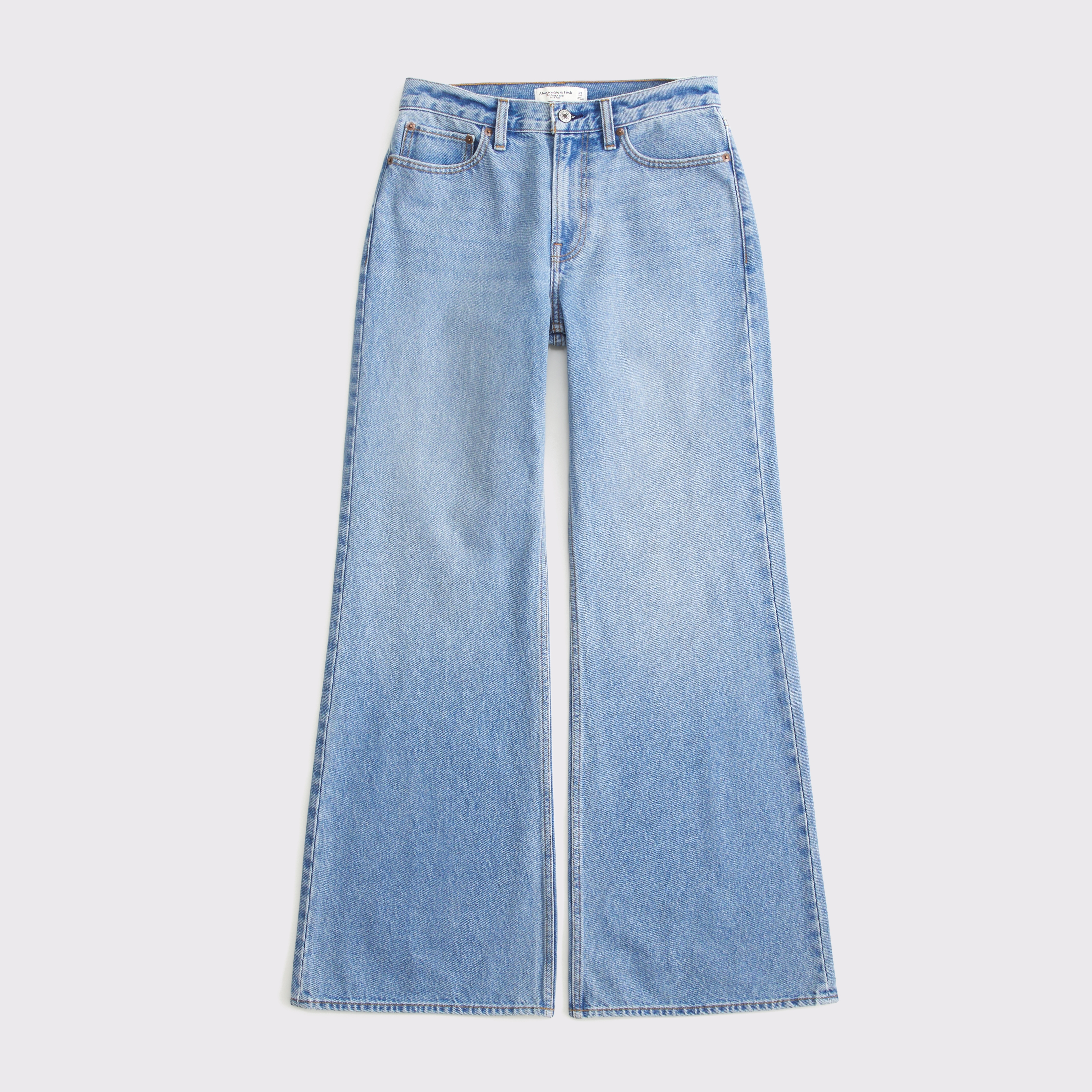 Abercrombie & Fitch Curve Love Mid Rise Baggy Bootcut Jean