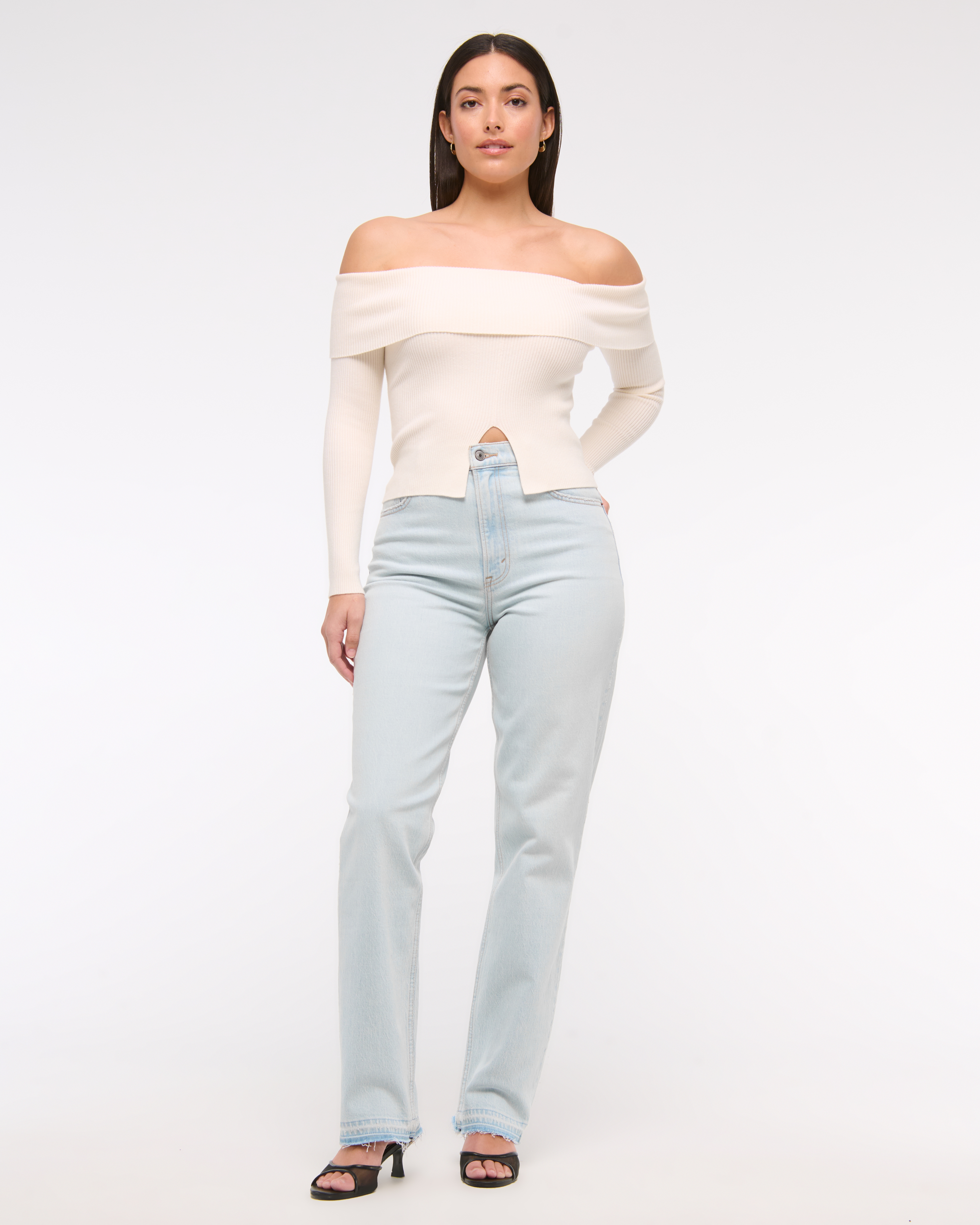 Abercrombie & Fitch Curve Love Ultra High Rise 90s Straight Jean