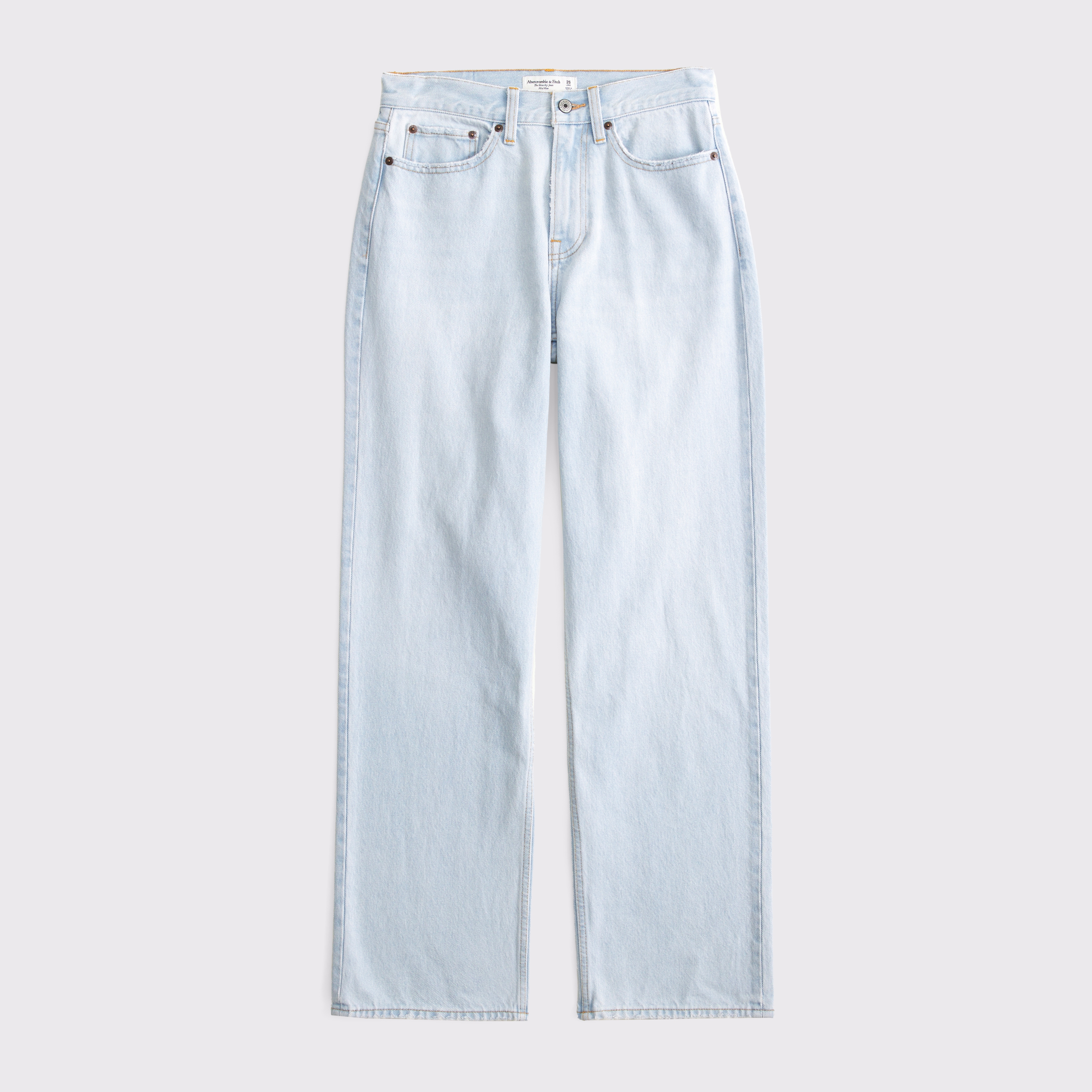 Abercrombie & Fitch Curve Love Mid Rise Slouchy Jean In White