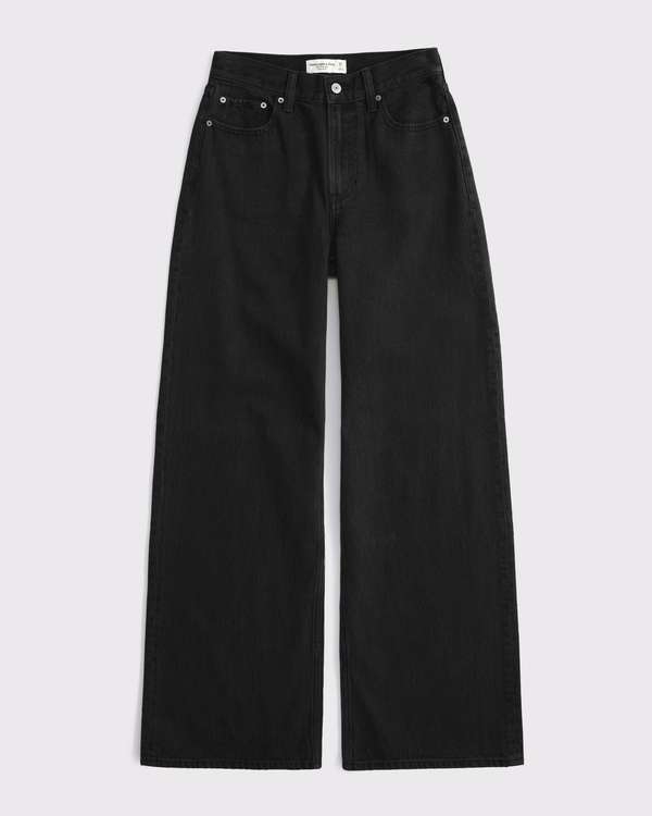 High Rise Wide Leg Jean, Black view 1