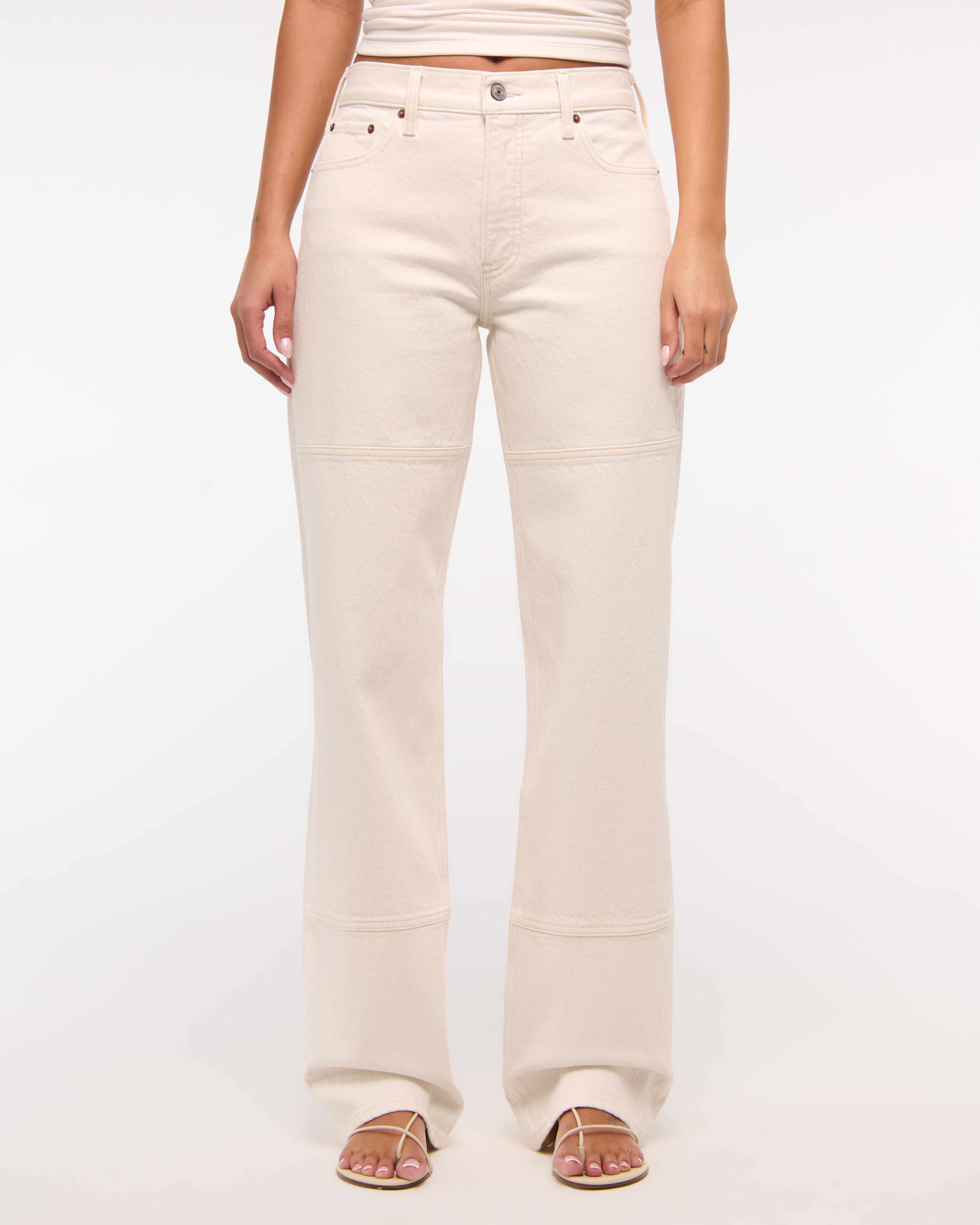 Abercrombie & Fitch Low Rise Baggy Jean In White