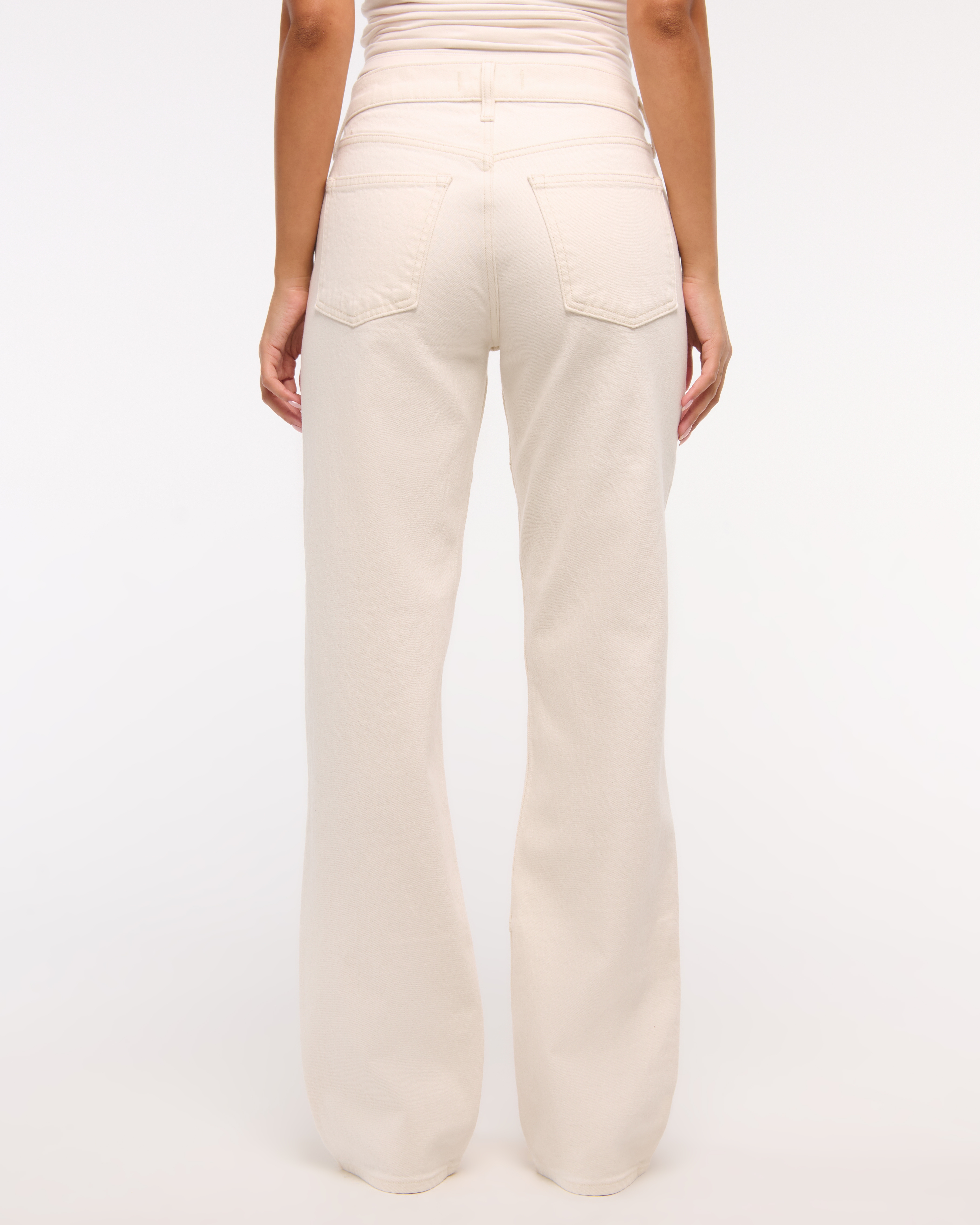 Abercrombie & Fitch Low Rise Baggy Jean In White