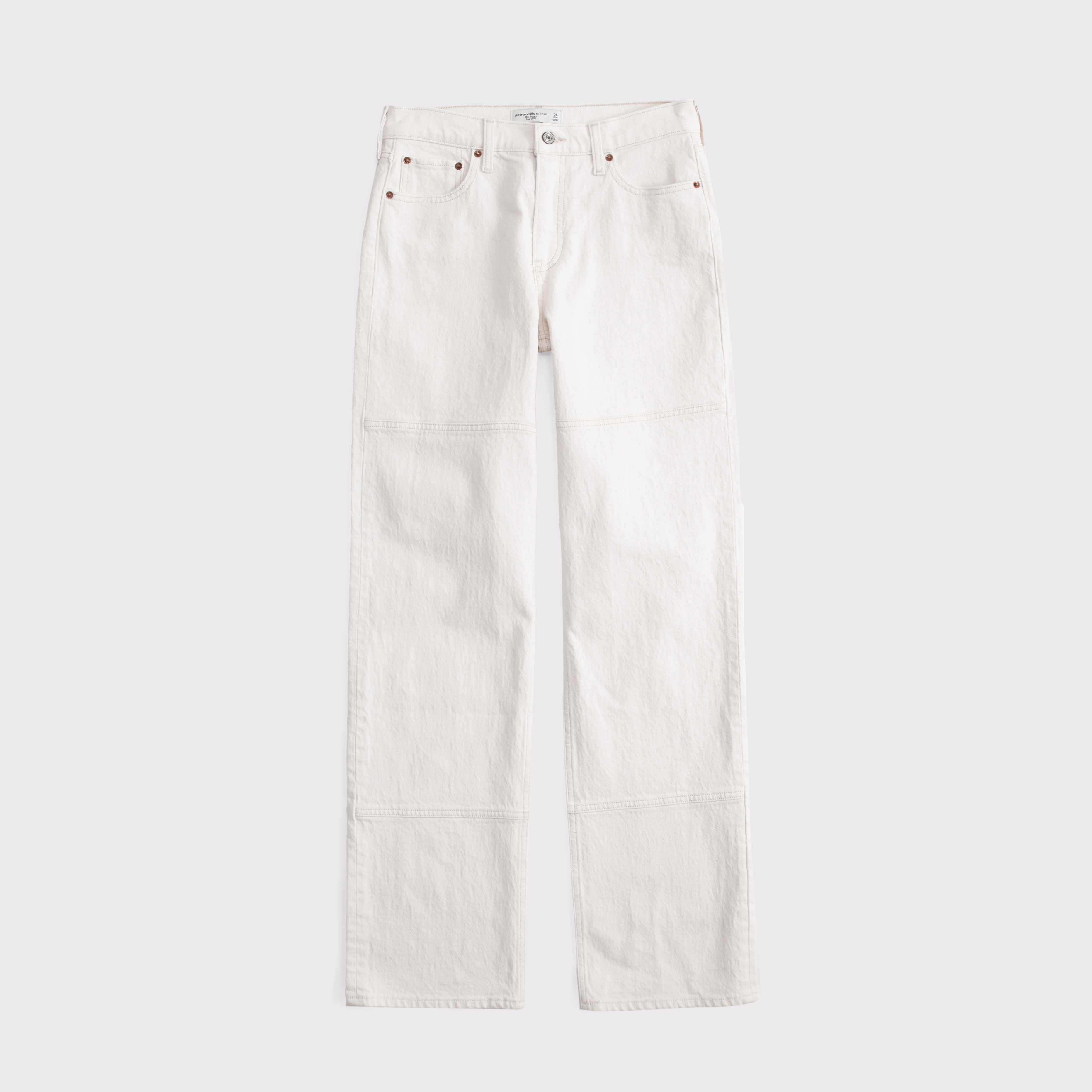 Abercrombie & Fitch Low Rise Baggy Jean In White