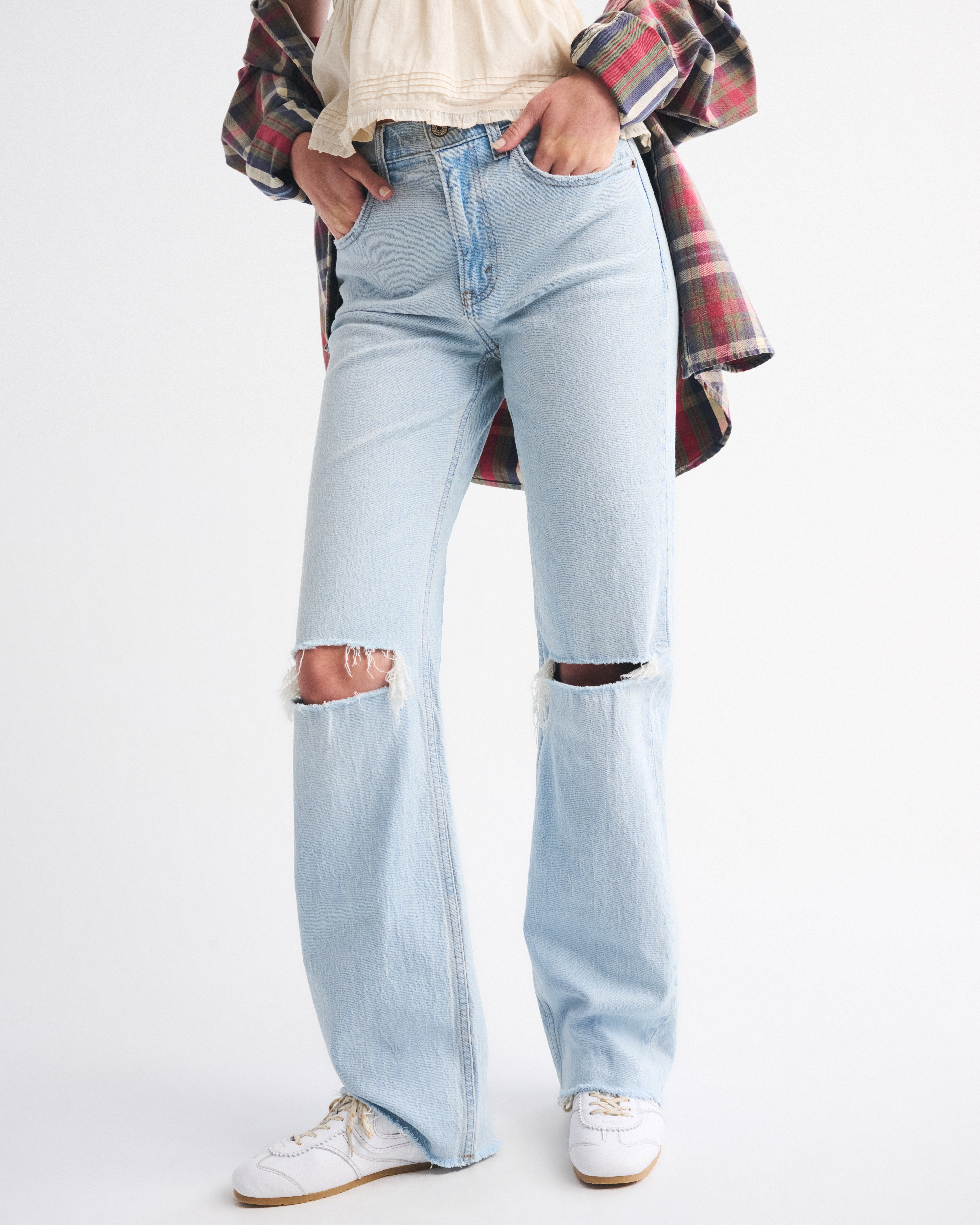 Женские джинсы Abercrombie & Fitch High Rise 90s Relaxed Raw Hem Jean — фото 3