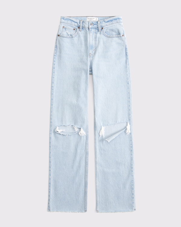 High Rise 90s Relaxed Jean, Light Knee Destroy view 1