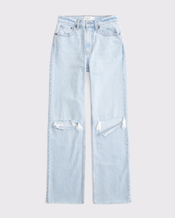 Curve Love High Rise 90s Relaxed Jean, Light Knee Destroy view 1