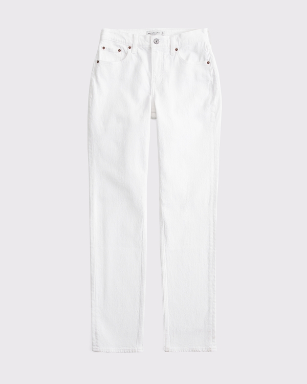 Mid Rise 90s Straight Jean, White view 1