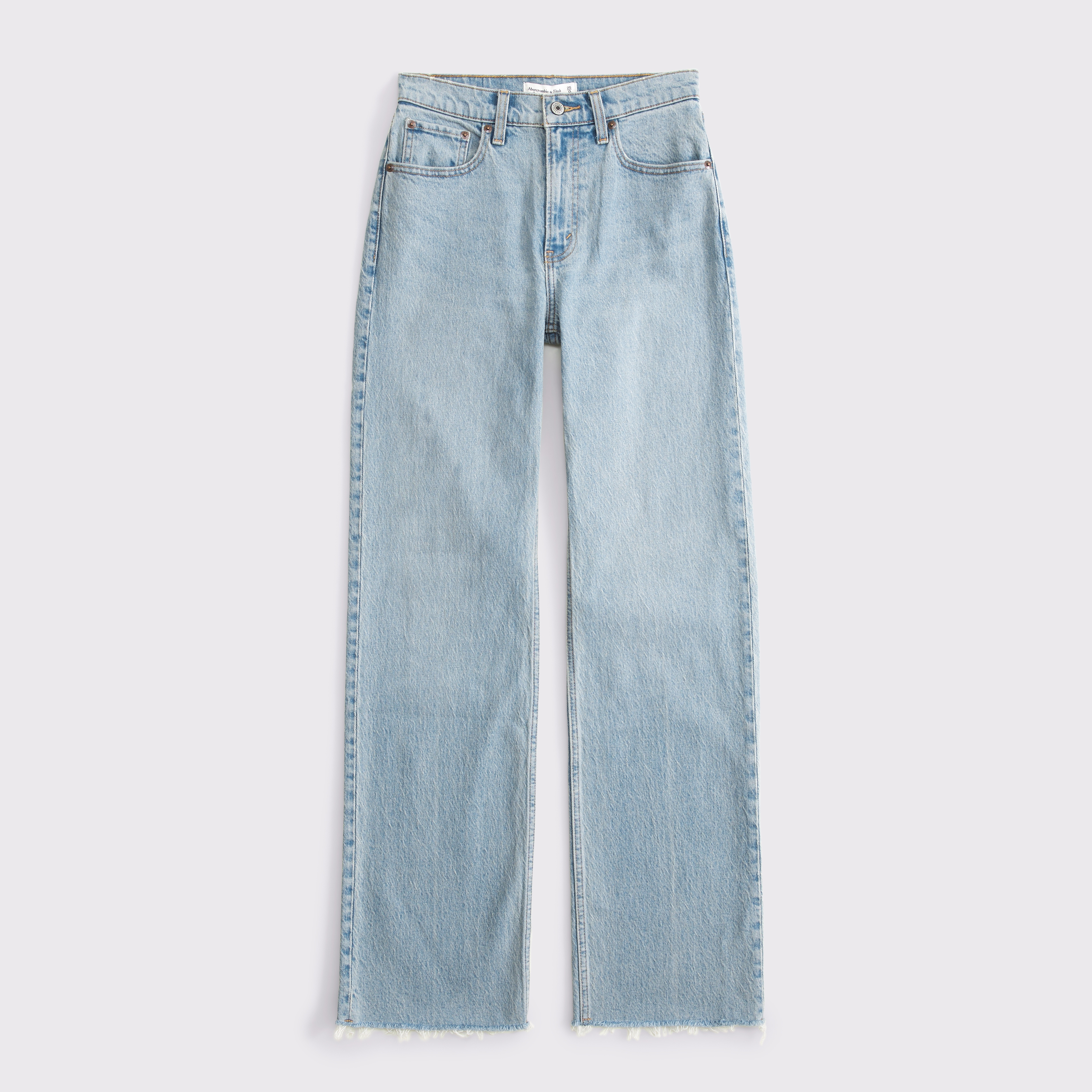 Generisch 2025 - Jeans Da Donna A Barilotto Medio, Gamba Larga, Vita Media, Jeans Accorciati