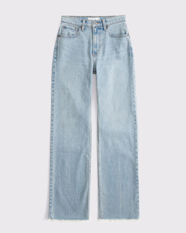 Curve Love High Rise 90s Relaxed Jean, Light With Raw Hem view 1