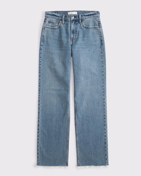 Low Rise Baggy Jean, Medium With Raw Hem view 1