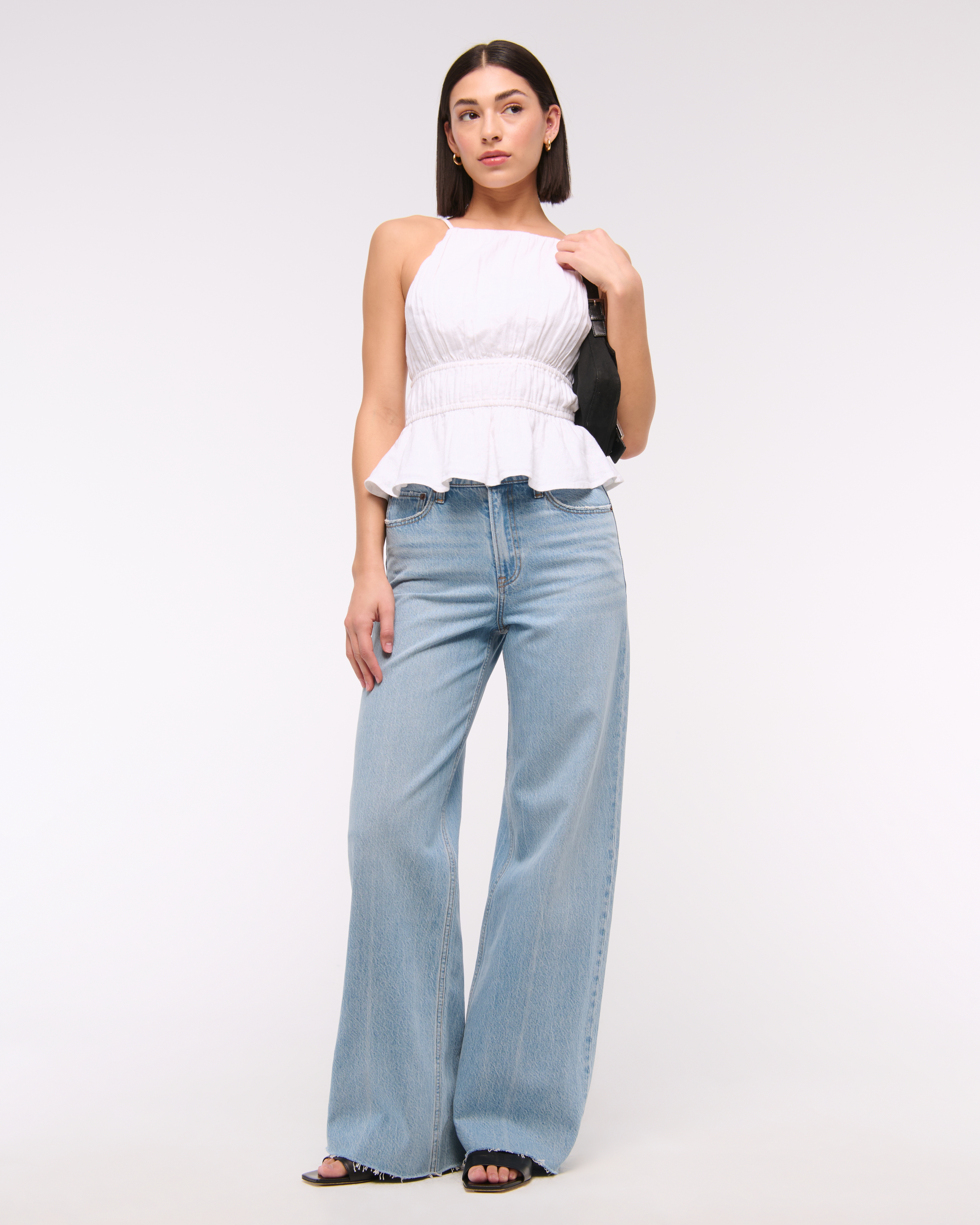 【INCHANT ME】543 High Waist Long Wide Denim Flying Monkey High Rise Wide Leg Jean - Women's Jeans in
