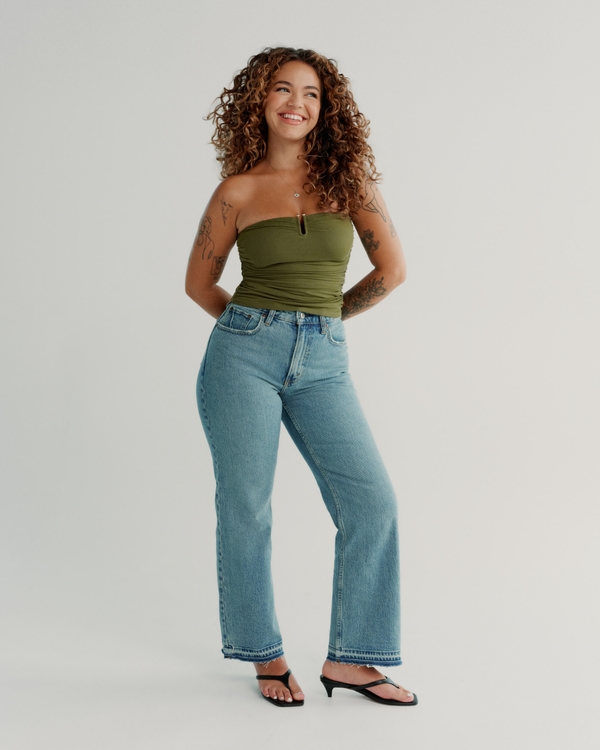 Curve Love High Rise 90s Relaxed Jean, Medium Let Down Hem view 1