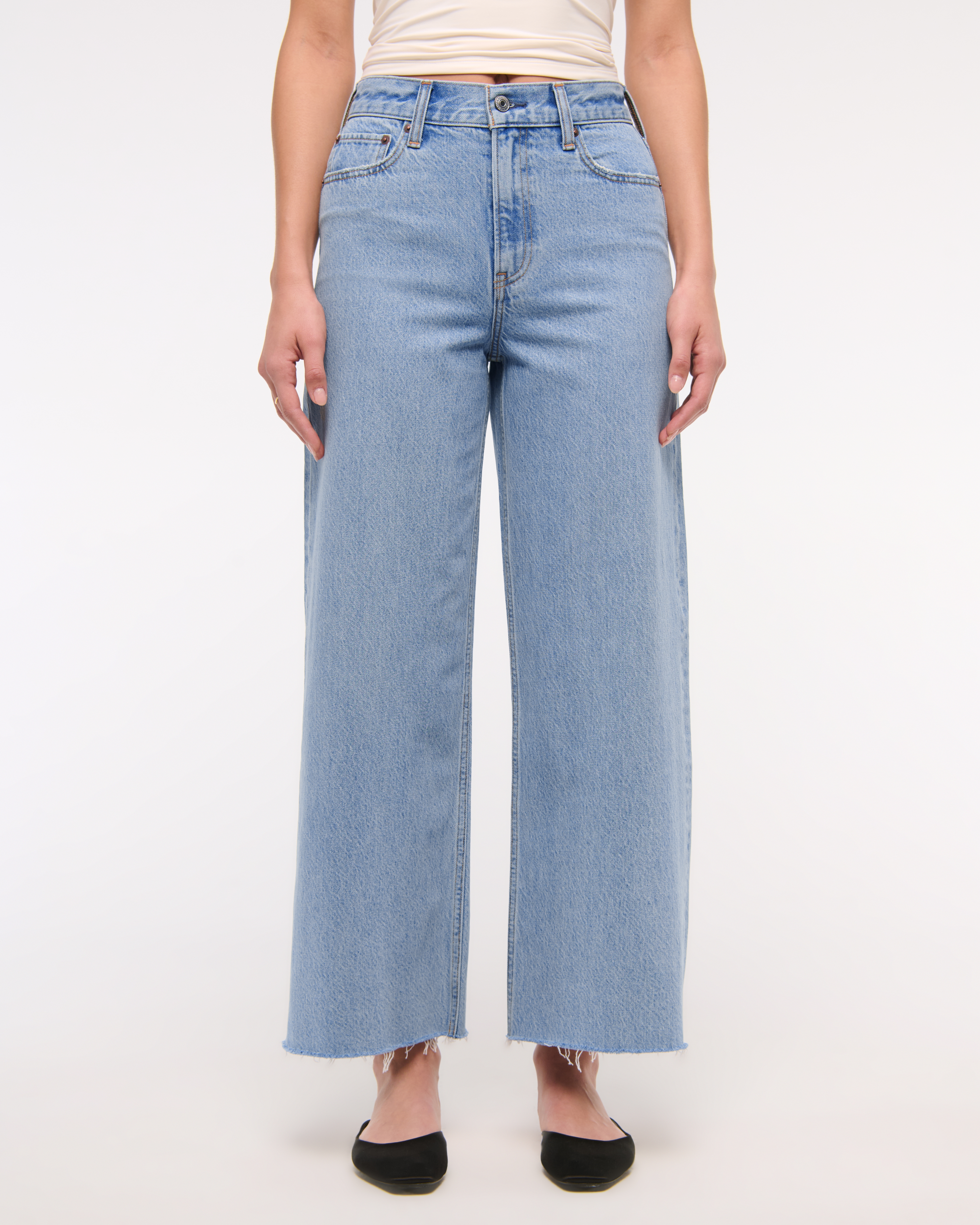 Women's High Rise Cropped Wide Leg Jean | Women's Clearance