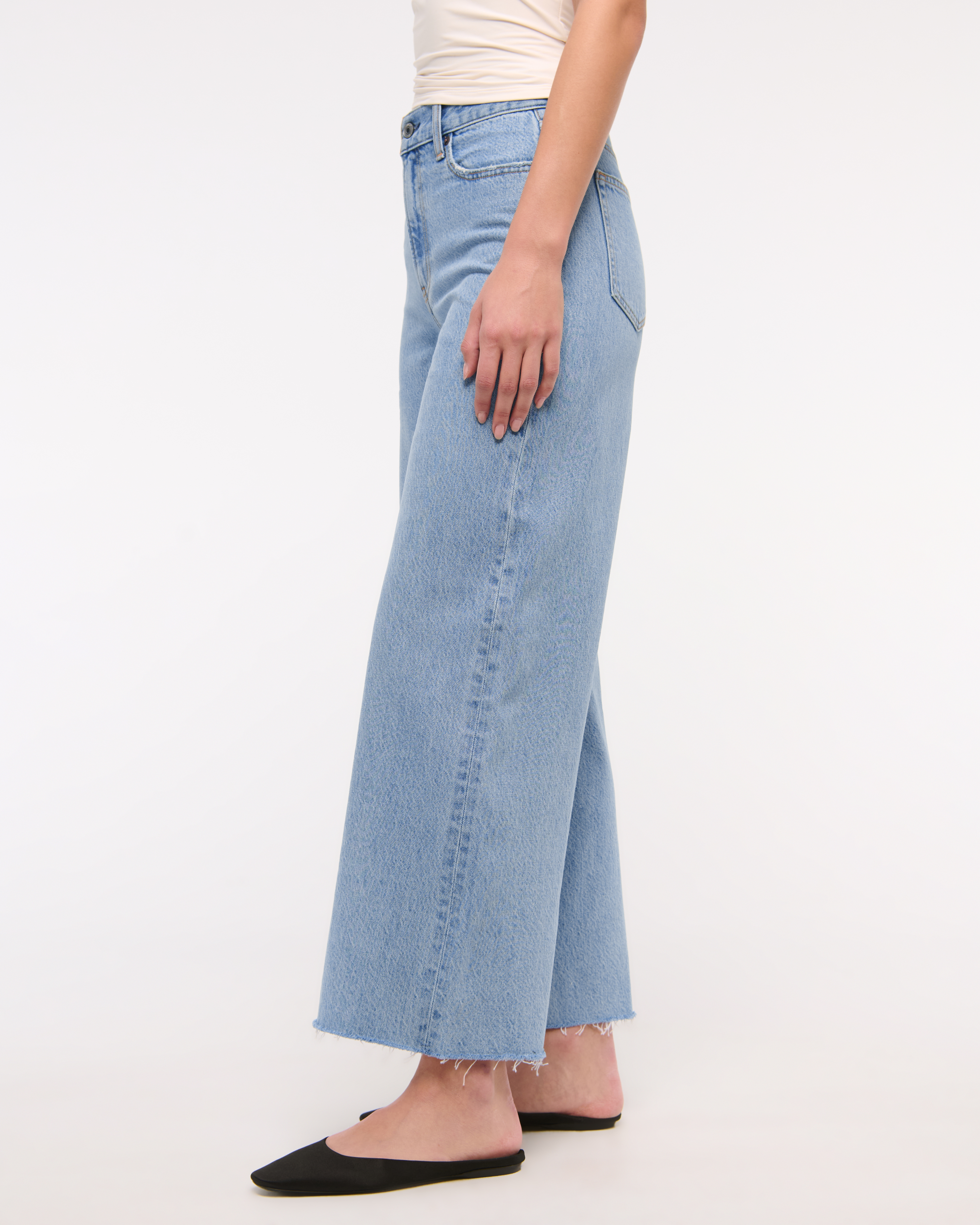 Women's High Rise Cropped Wide Leg Jean | Women's Clearance