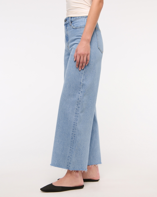 High Rise Cropped Wide Leg Jean