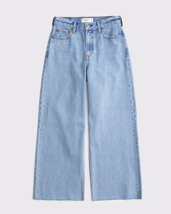 High Rise Cropped Wide Leg Jean