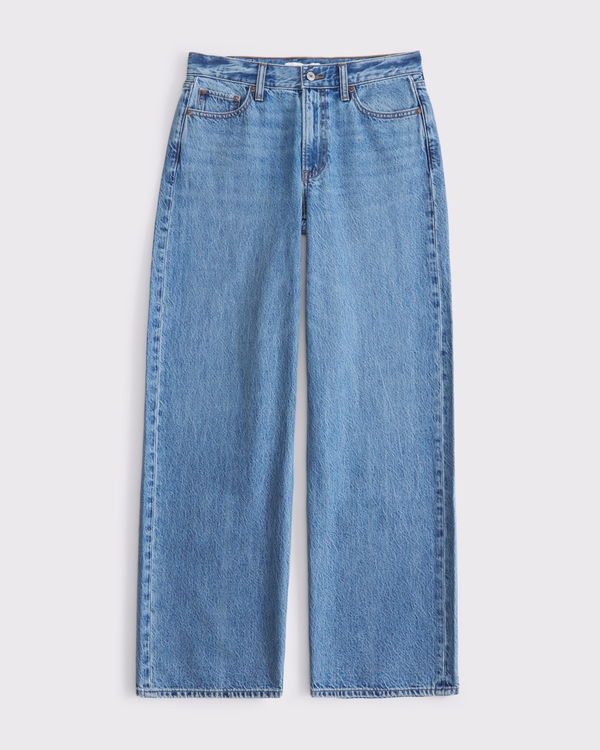 Curve Love Low Rise Ultra Loose Jean, Medium Tinted view 1