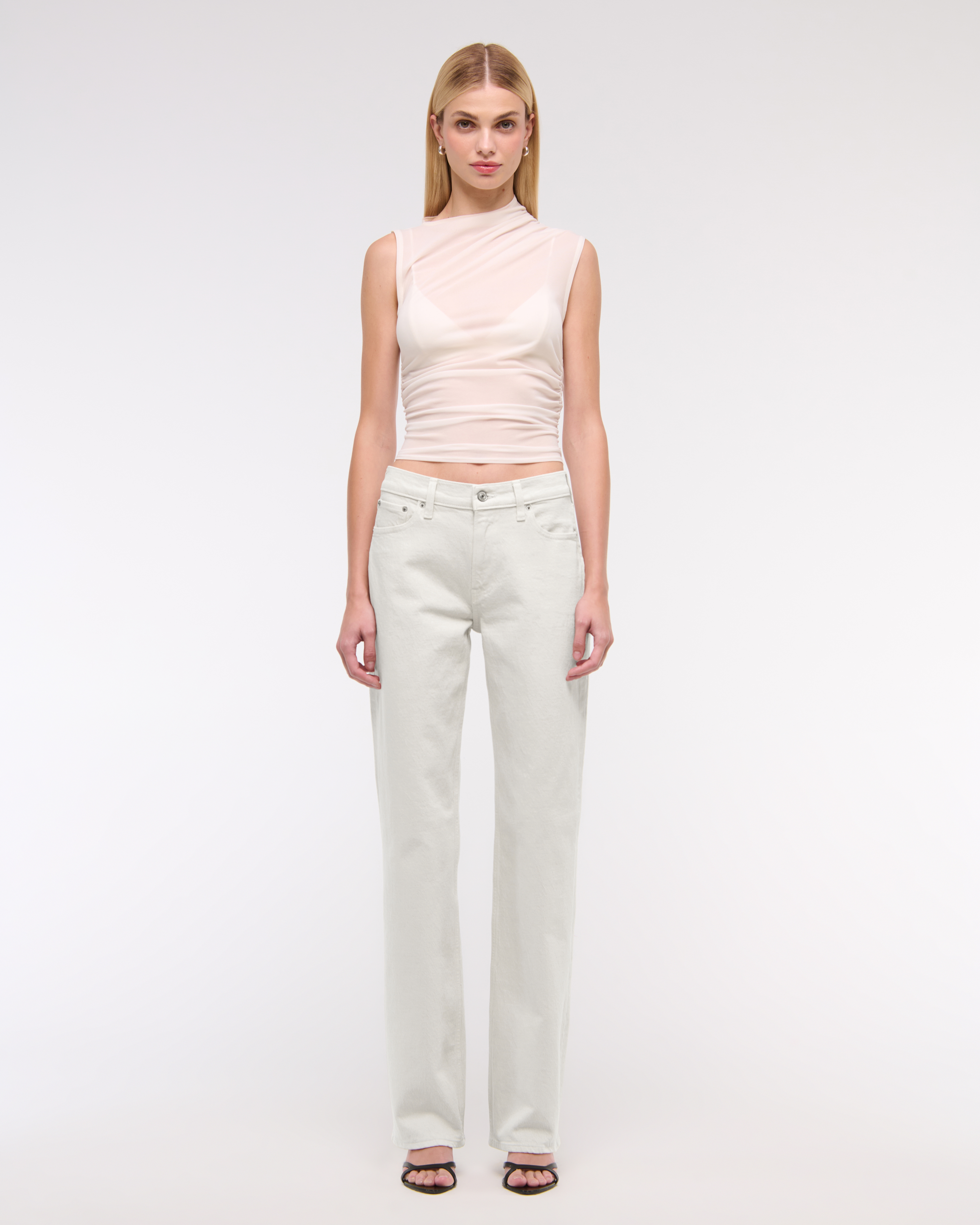 Abercrombie & Fitch Low Rise Baggy Jean In Gray