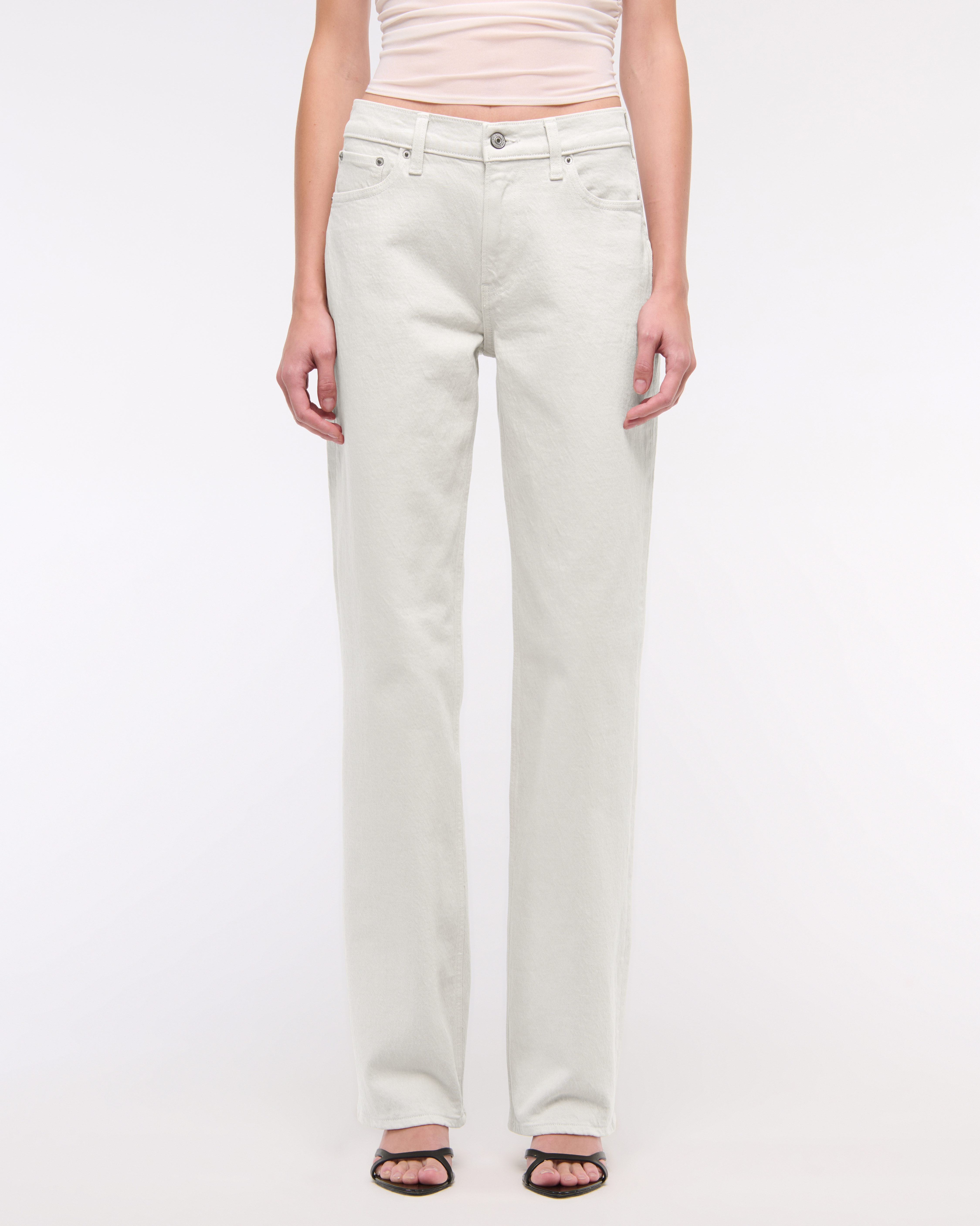 Abercrombie & Fitch Low Rise Baggy Jean In Gray