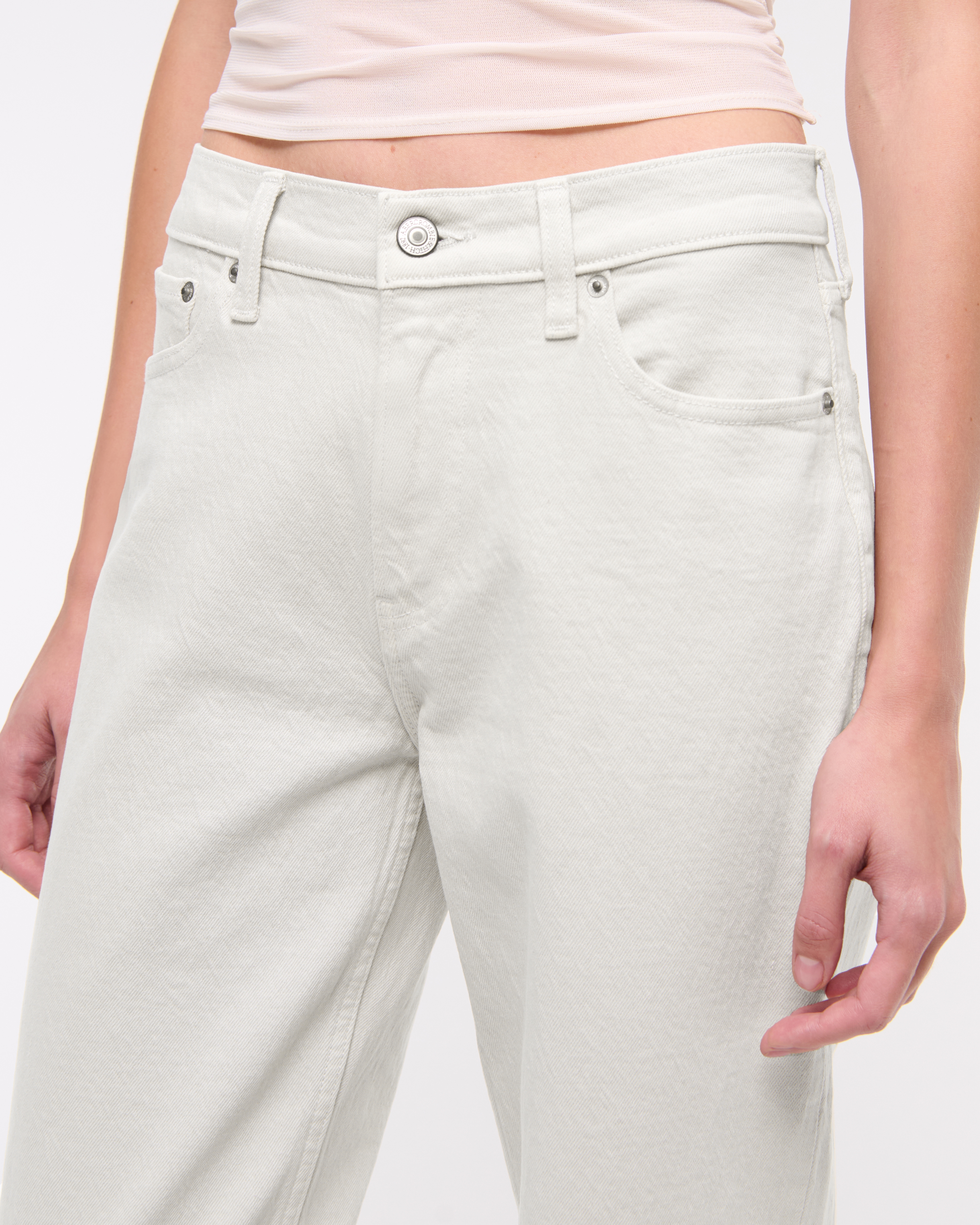 Abercrombie & Fitch Low Rise Baggy Jean In Gray